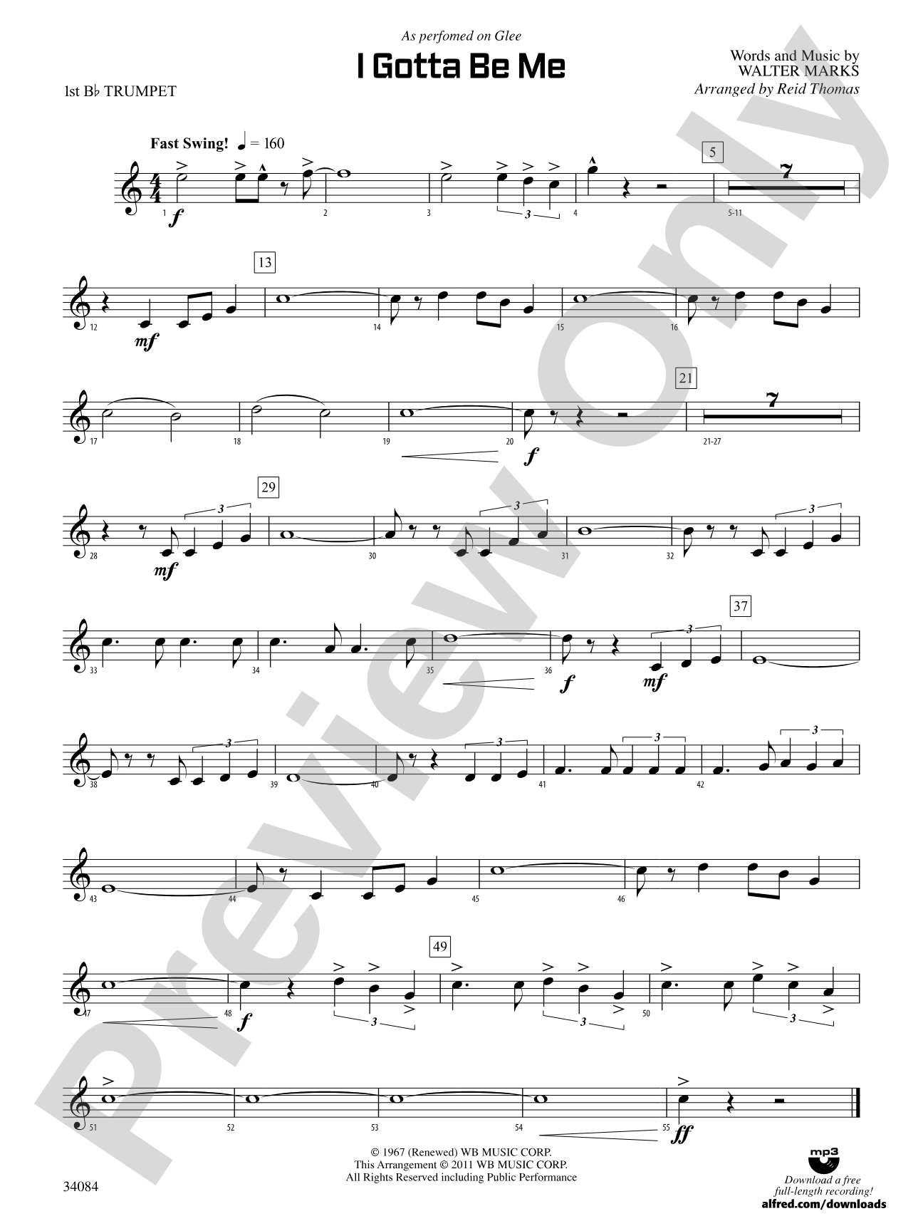 I Gotta Be Me: 1st B-flat Trumpet