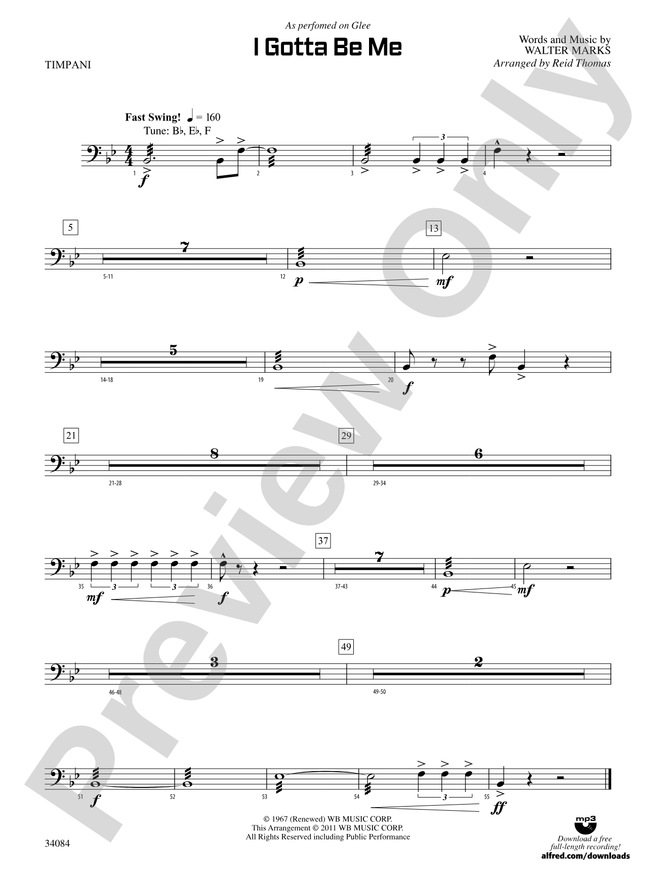 I Gotta Be Me: Timpani