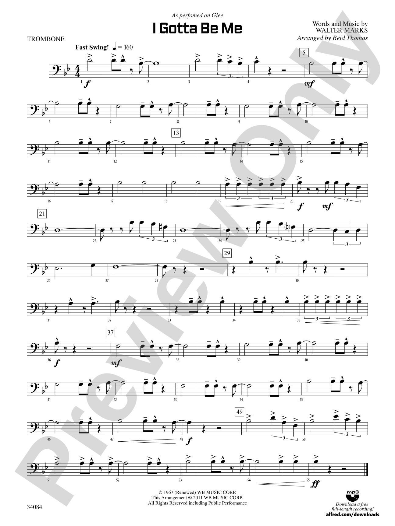 I Gotta Be Me: 1st Trombone