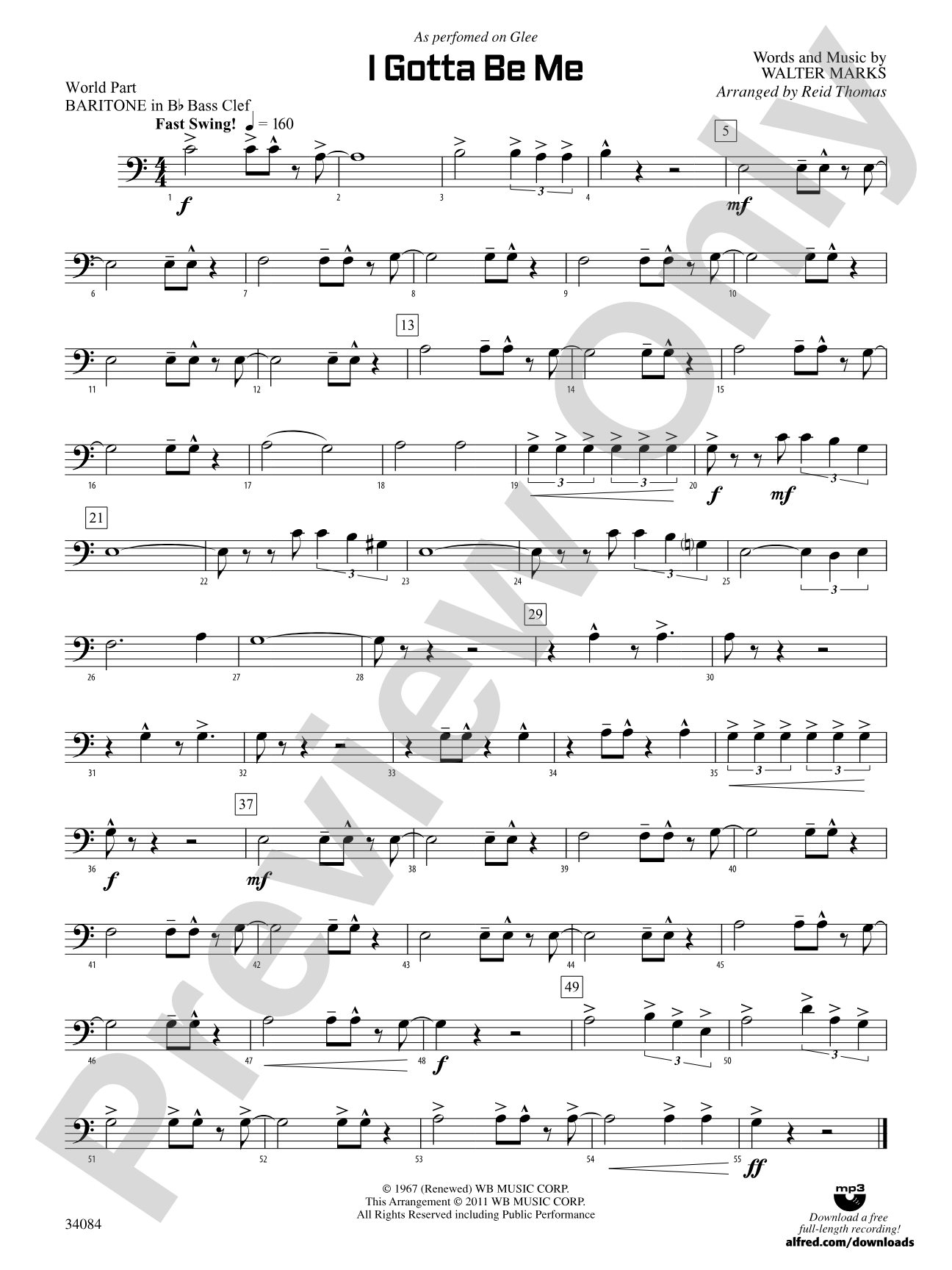 I Gotta Be Me: (wp) Bb Baritone B.C. 1