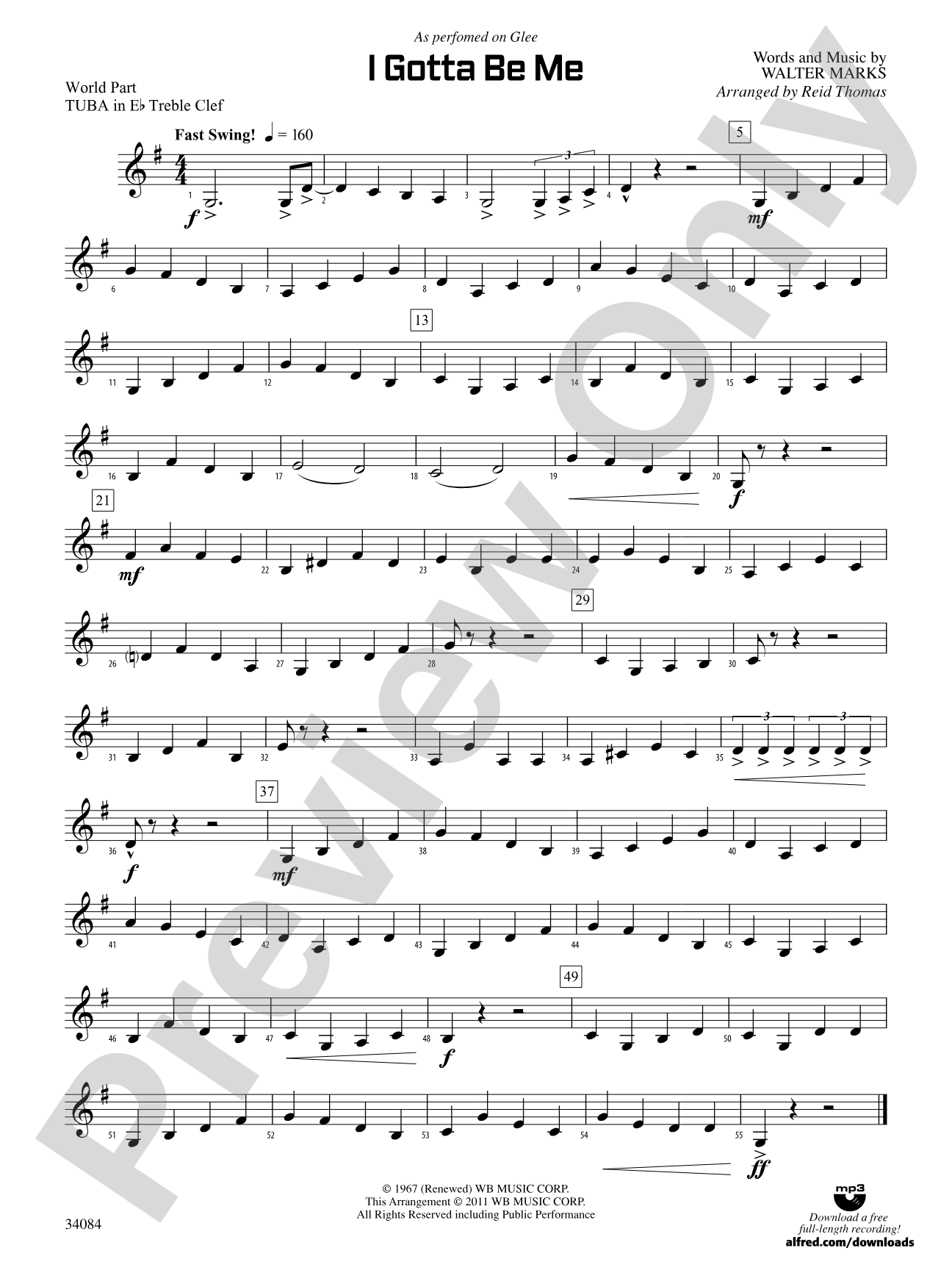 I Gotta Be Me: (wp) E-flat Tuba T.C.