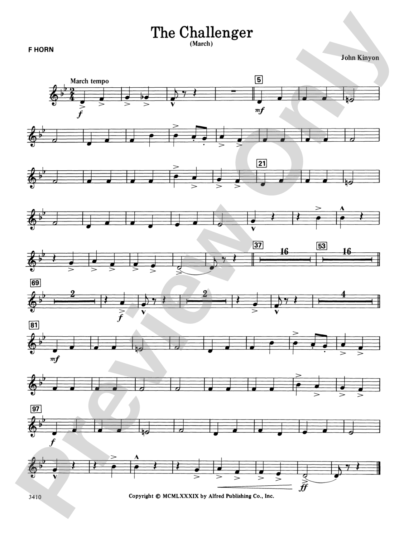 The Challenger: 1st F Horn