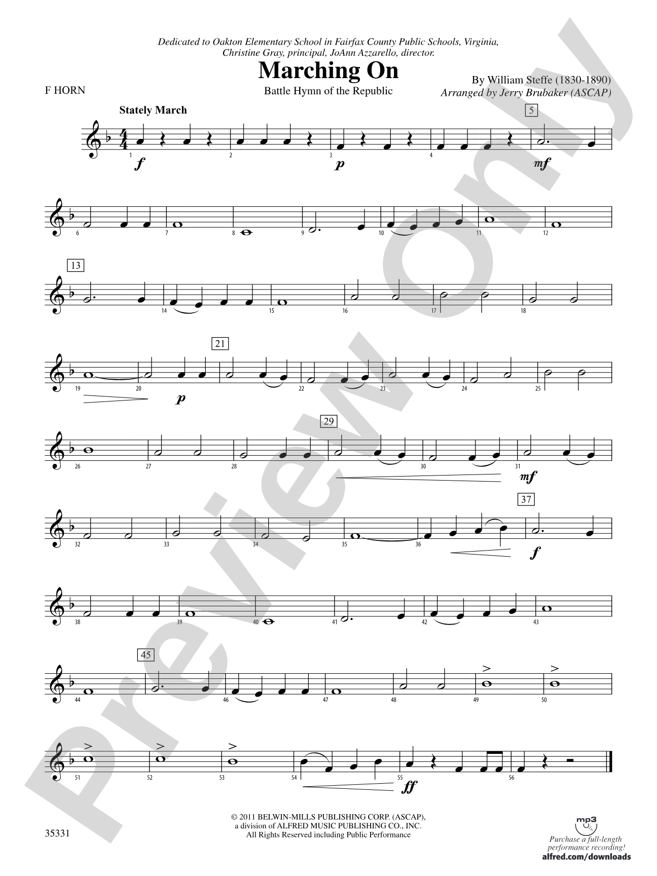 Marching On: 1st F Horn