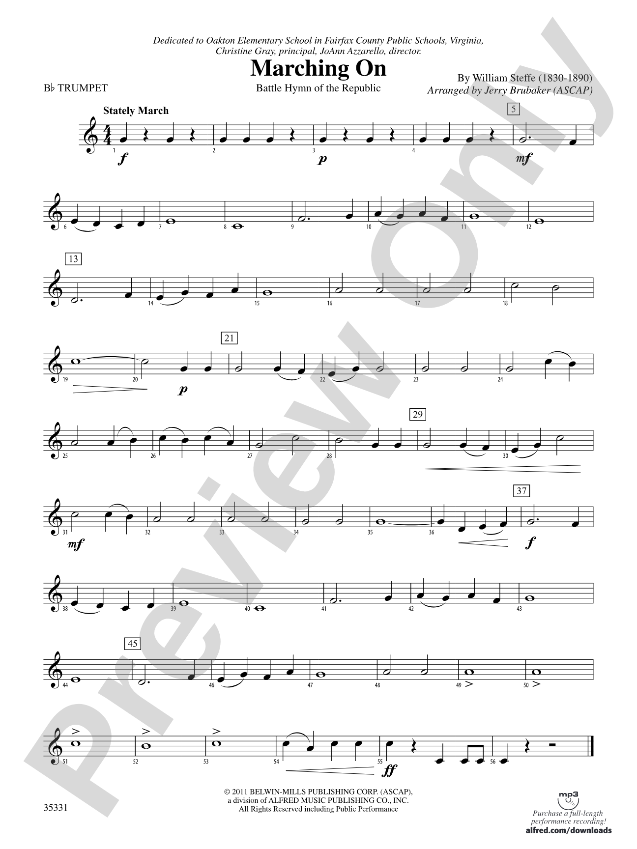 Marching On: 1st B-flat Trumpet