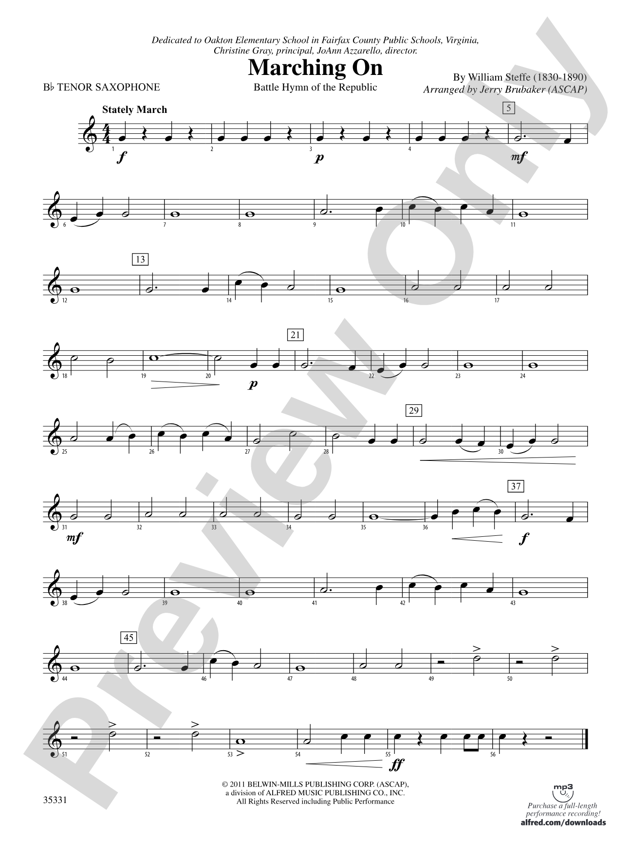 Marching On: B-flat Tenor Saxophone
