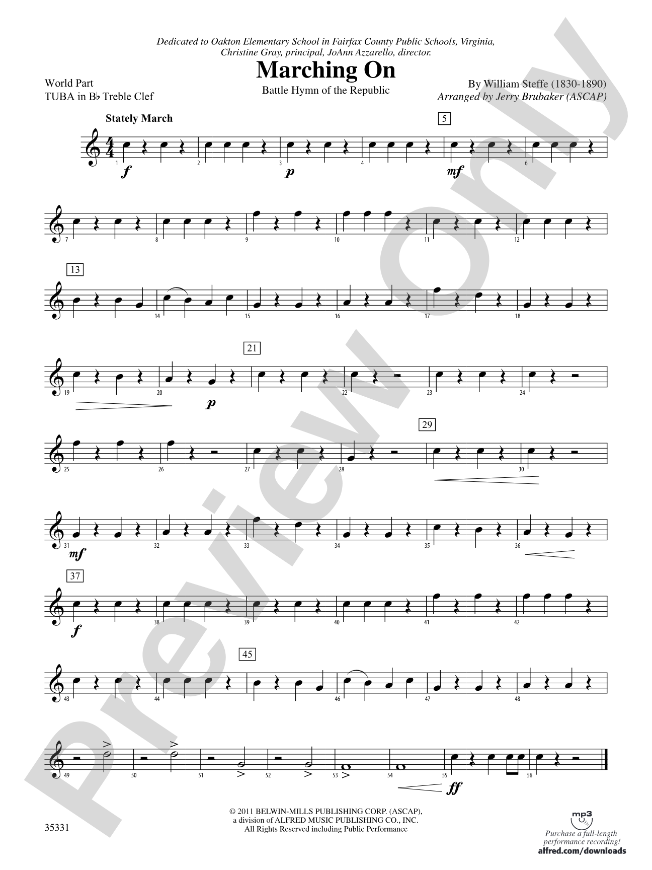 Marching On: (wp) B-flat Tuba T.C.