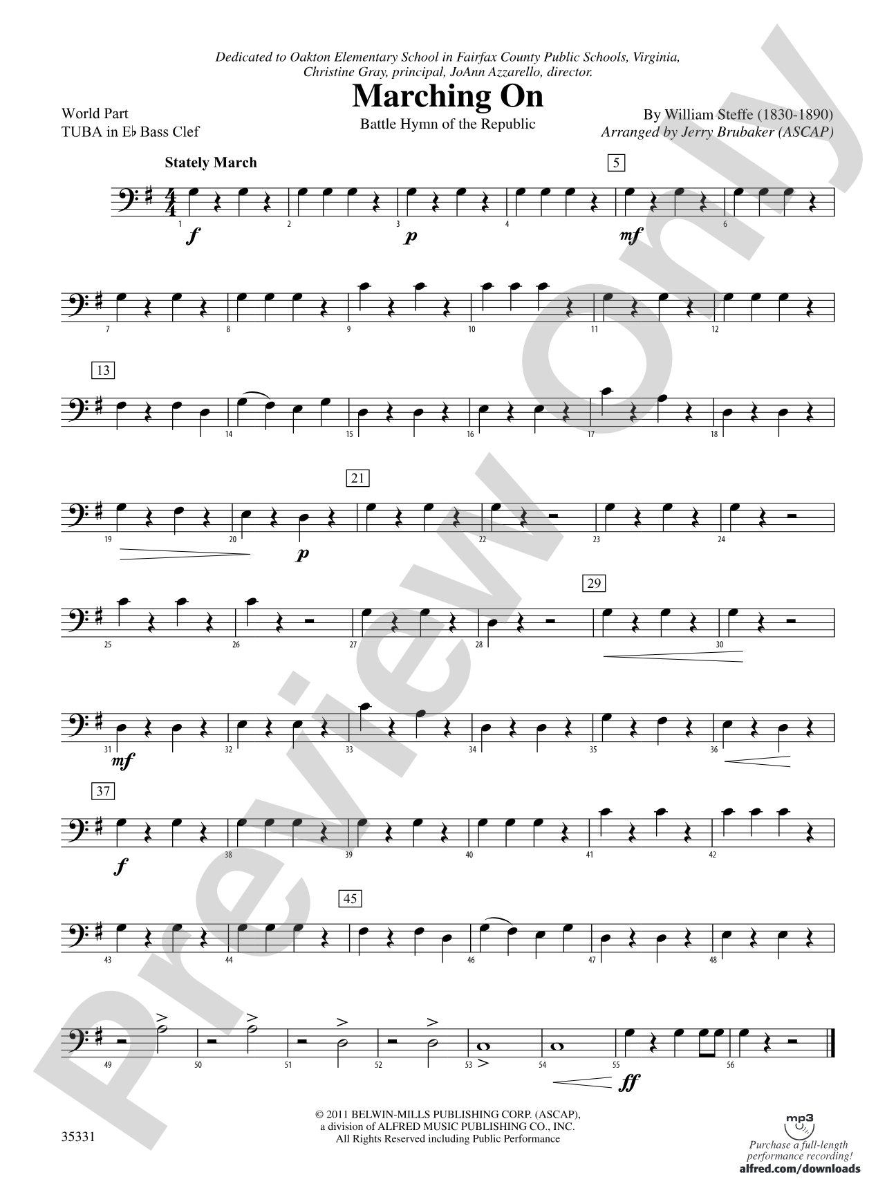 Marching On: (wp) E-flat Tuba B.C.