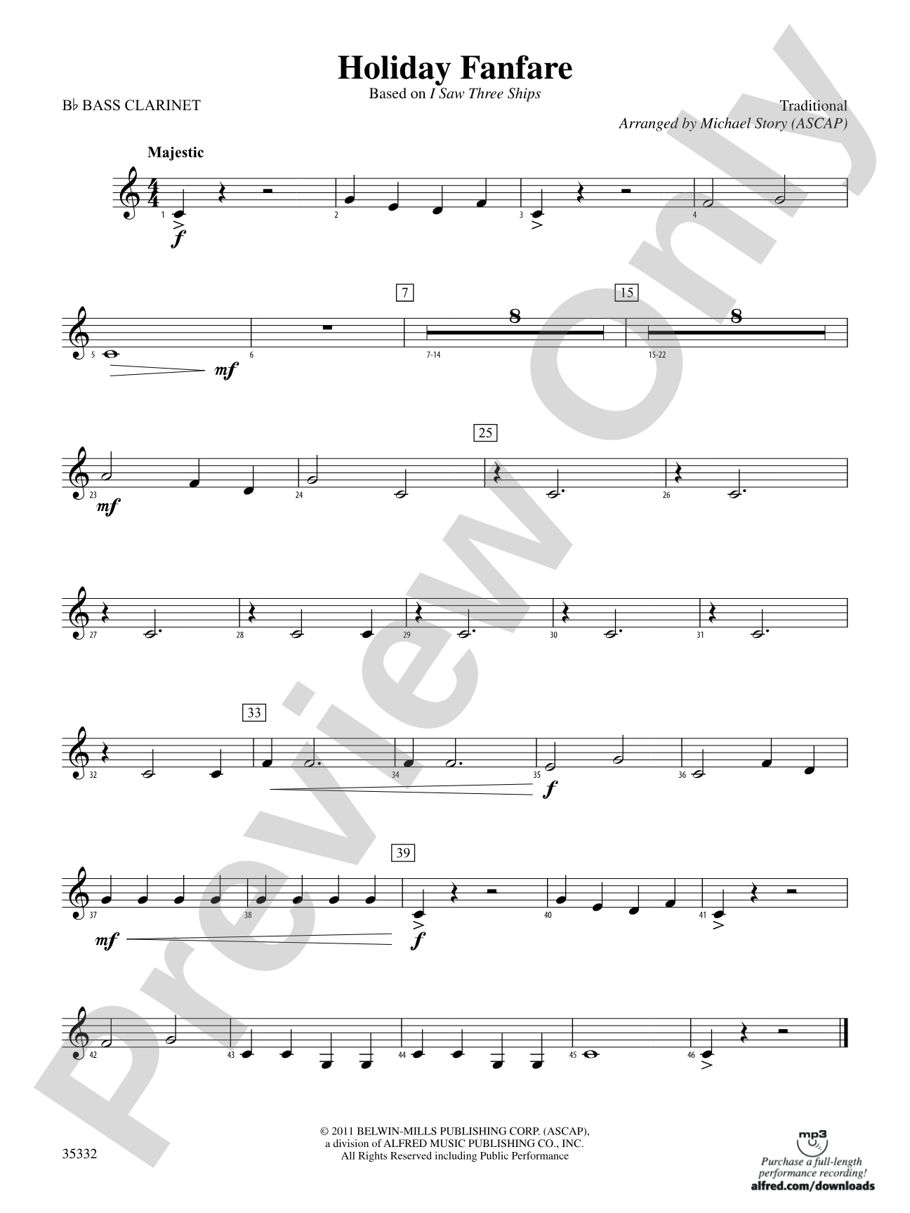 Holiday Fanfare: B-flat Bass Clarinet