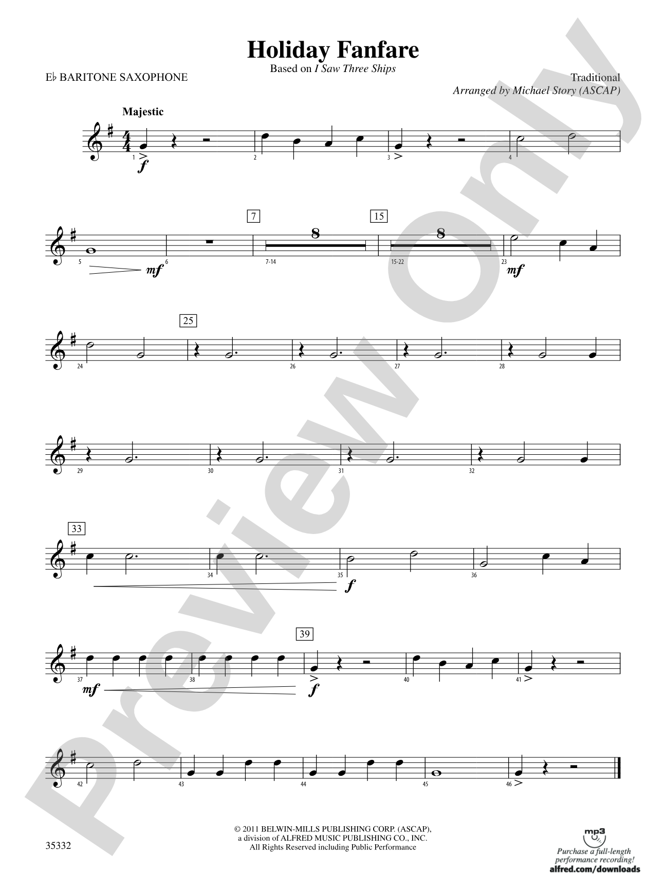 Holiday Fanfare: E-flat Baritone Saxophone