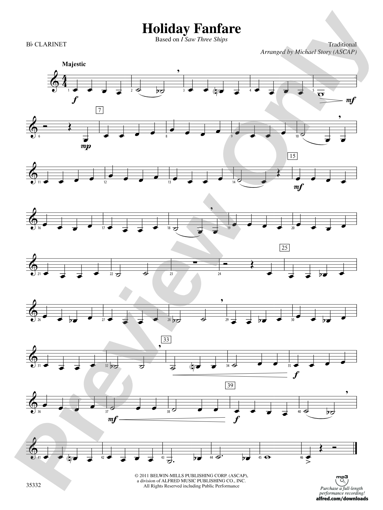 Holiday Fanfare: 1st B-flat Clarinet