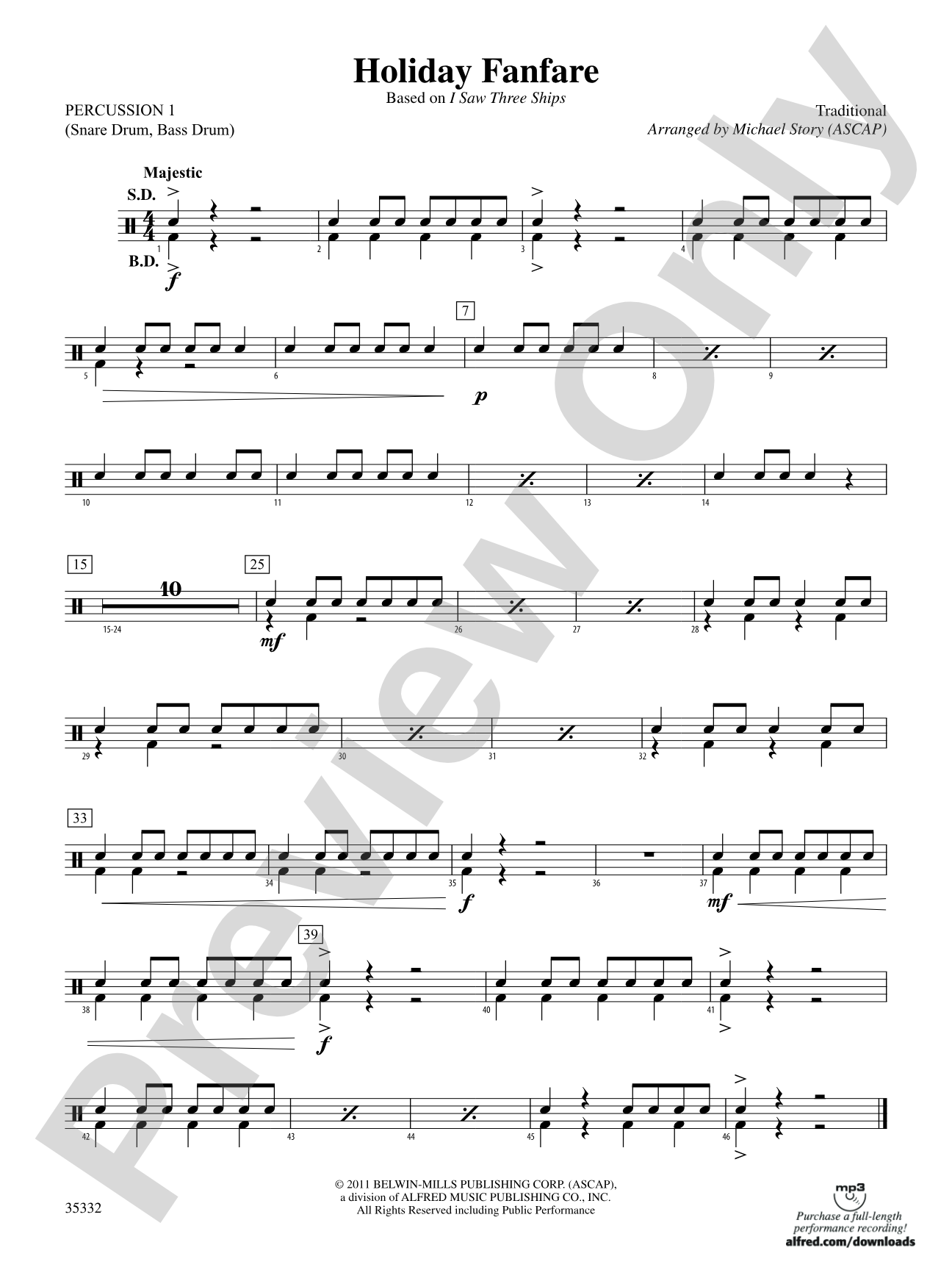 Holiday Fanfare: 1st Percussion