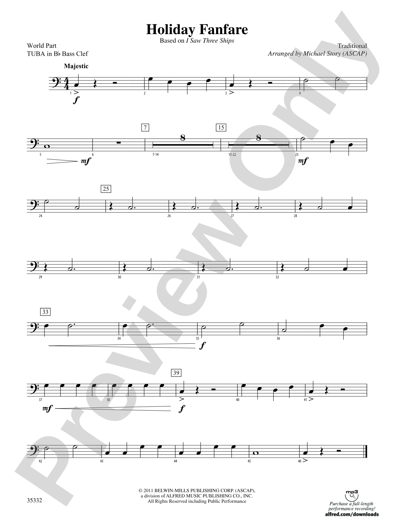 Holiday Fanfare: (wp) B-flat Tuba B.C.
