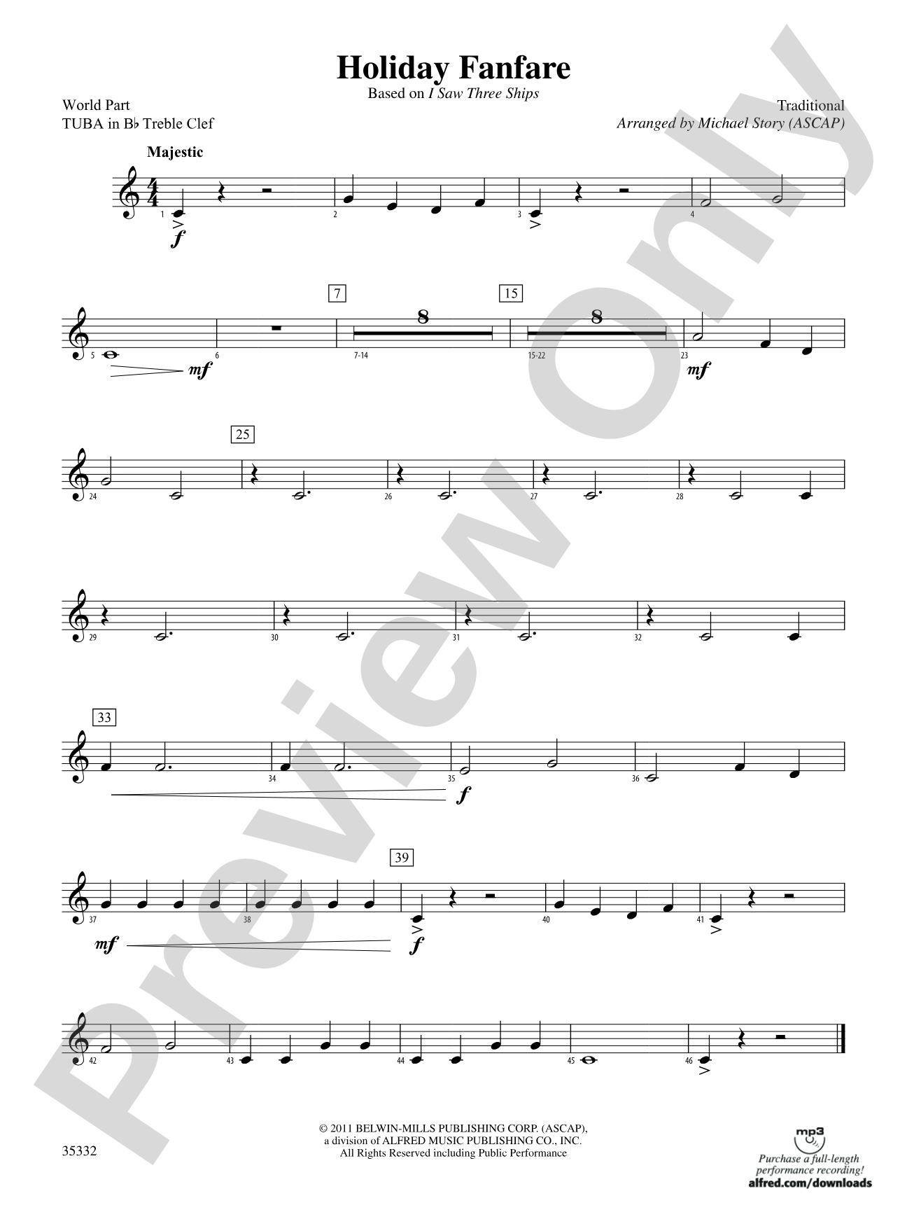 Holiday Fanfare: (wp) B-flat Tuba T.C.