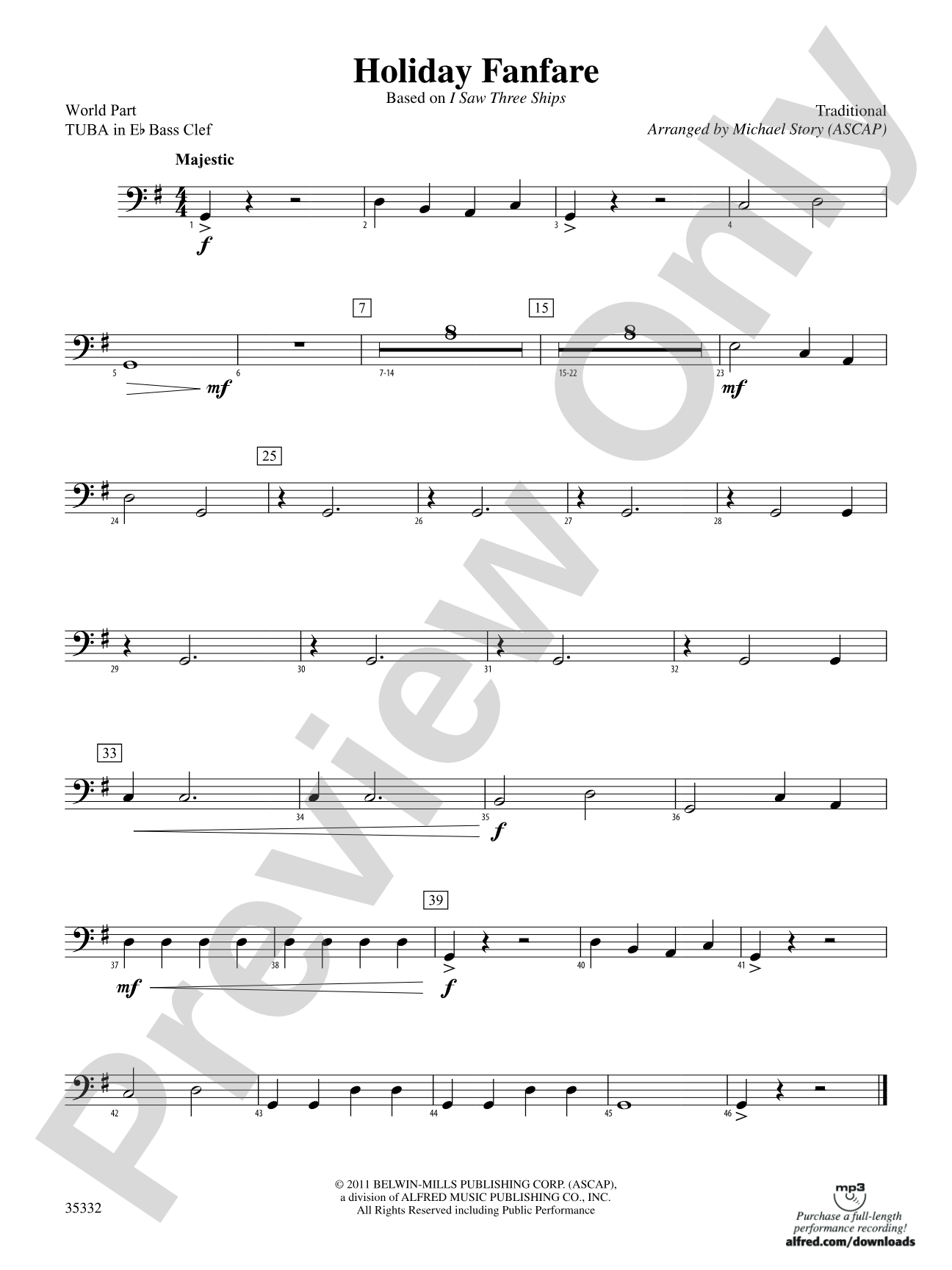 Holiday Fanfare: (wp) E-flat Tuba B.C.