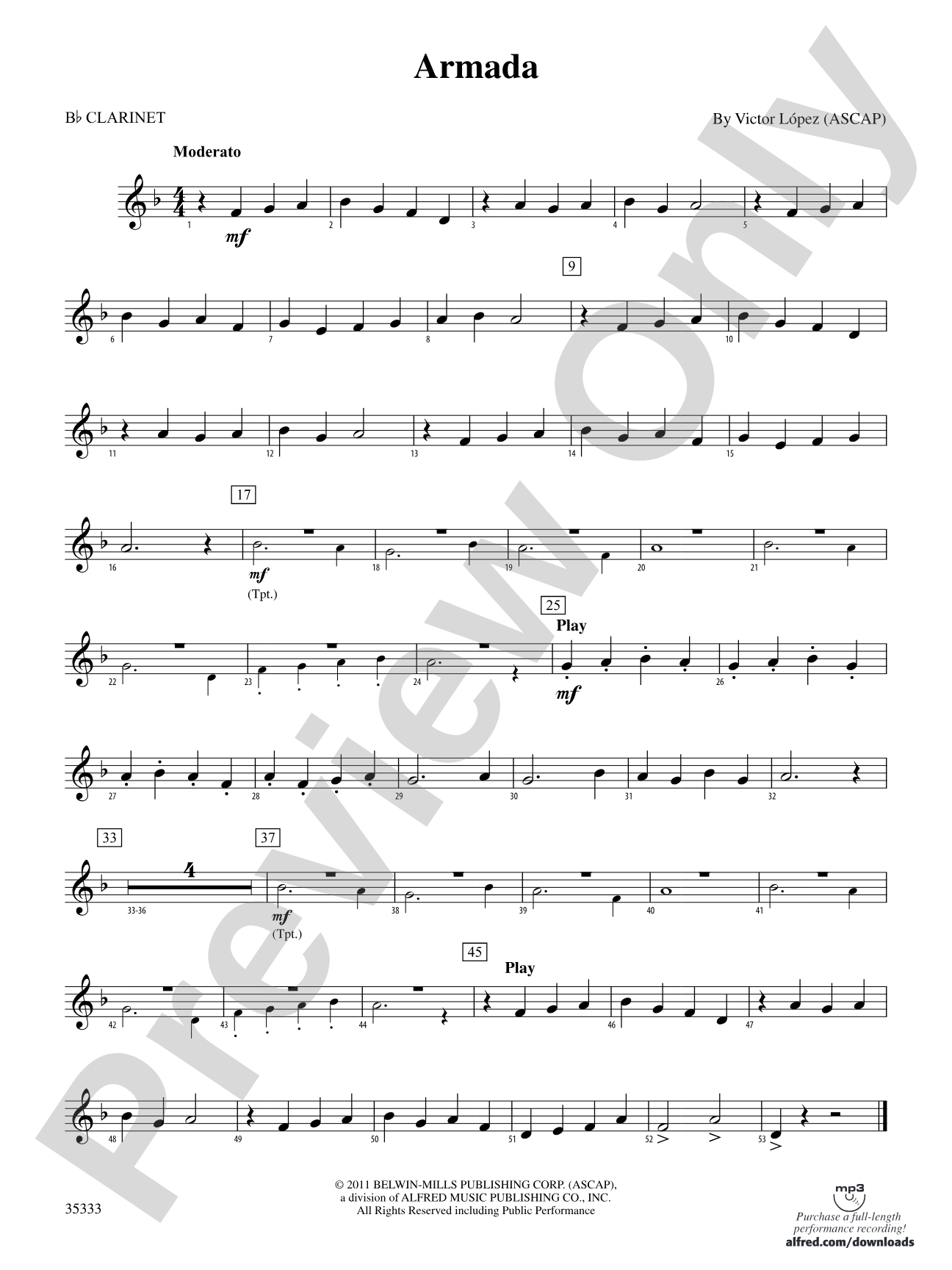 Armada: 1st B-flat Clarinet