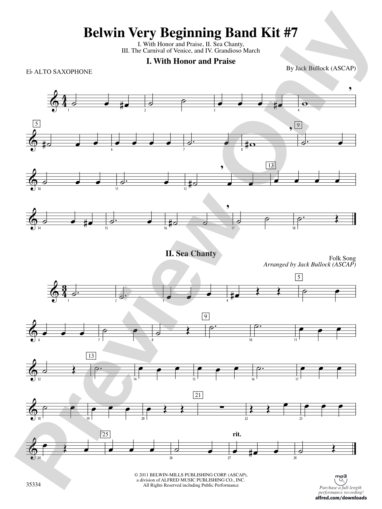 Belwin Very Beginning Band Kit #7: E-flat Alto Saxophone