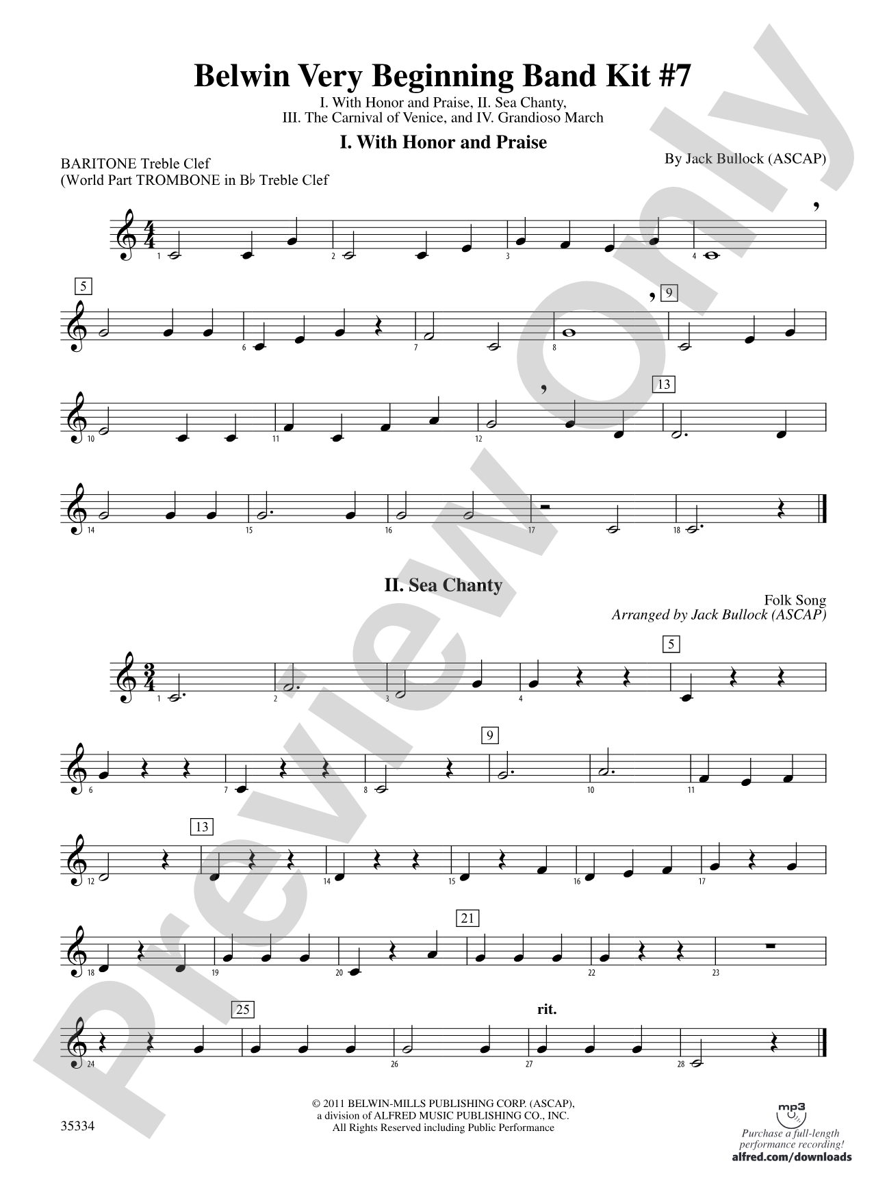 Belwin Very Beginning Band Kit #7: Baritone T.C.