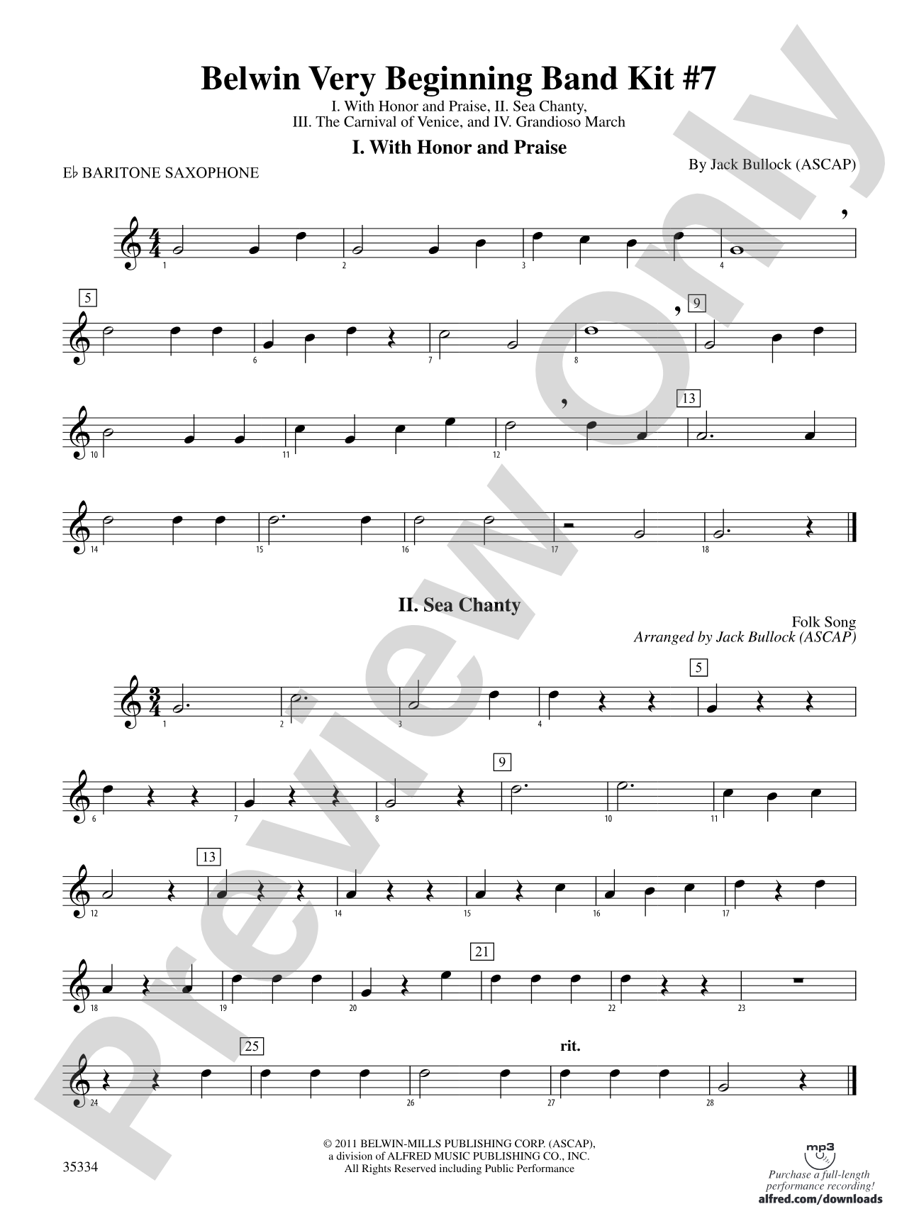 Belwin Very Beginning Band Kit #7: E-flat Baritone Saxophone