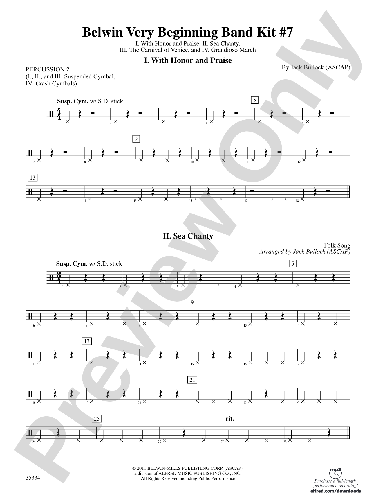 Belwin Very Beginning Band Kit #7: 2nd Percussion