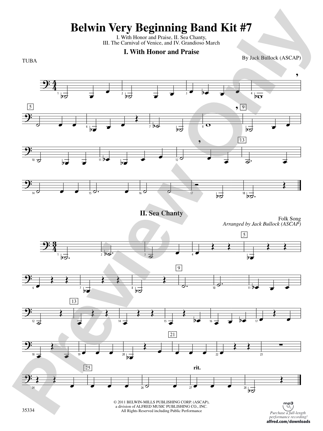 Belwin Very Beginning Band Kit #7: Tuba