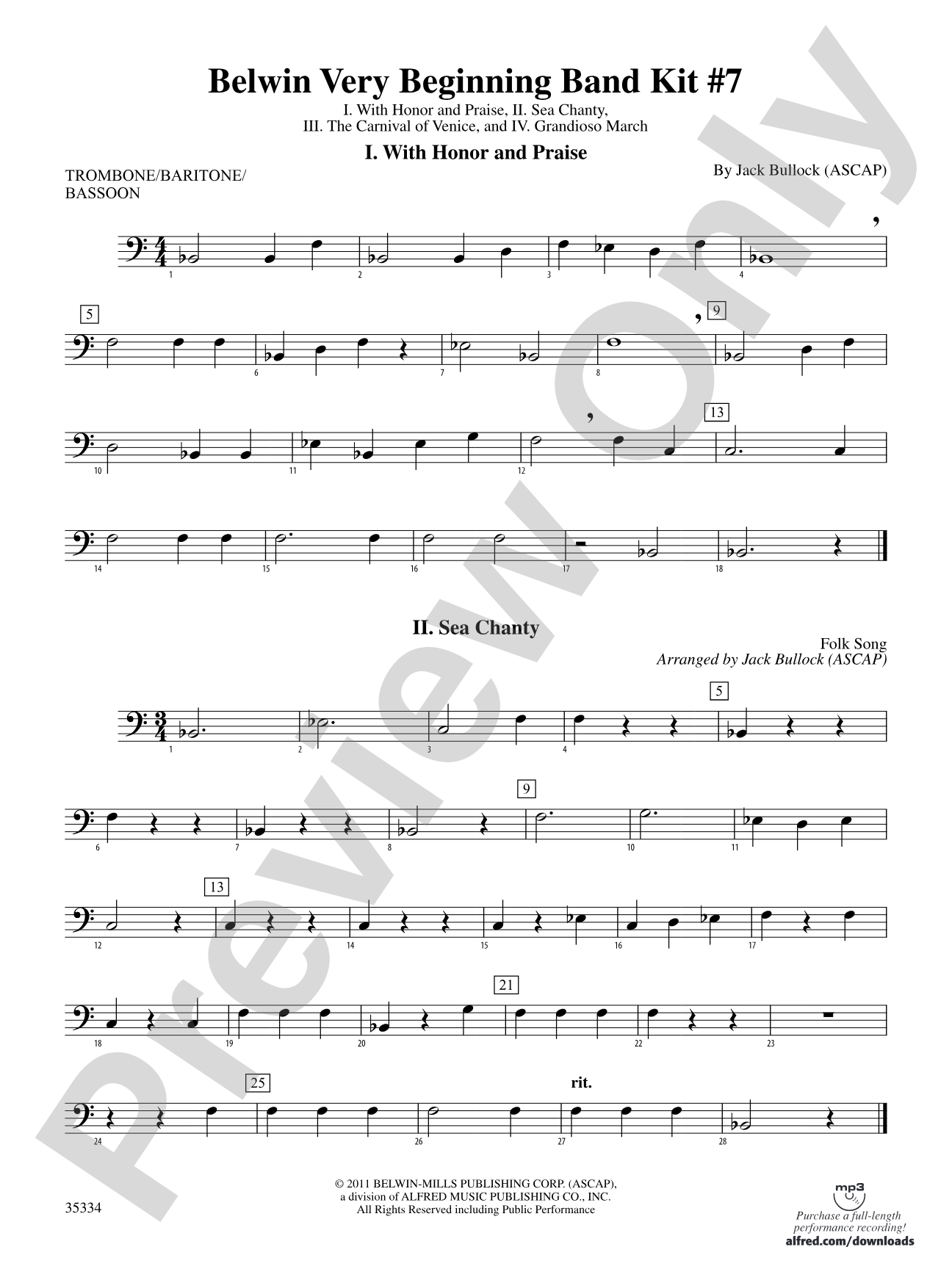 Belwin Very Beginning Band Kit #7: 1st Trombone