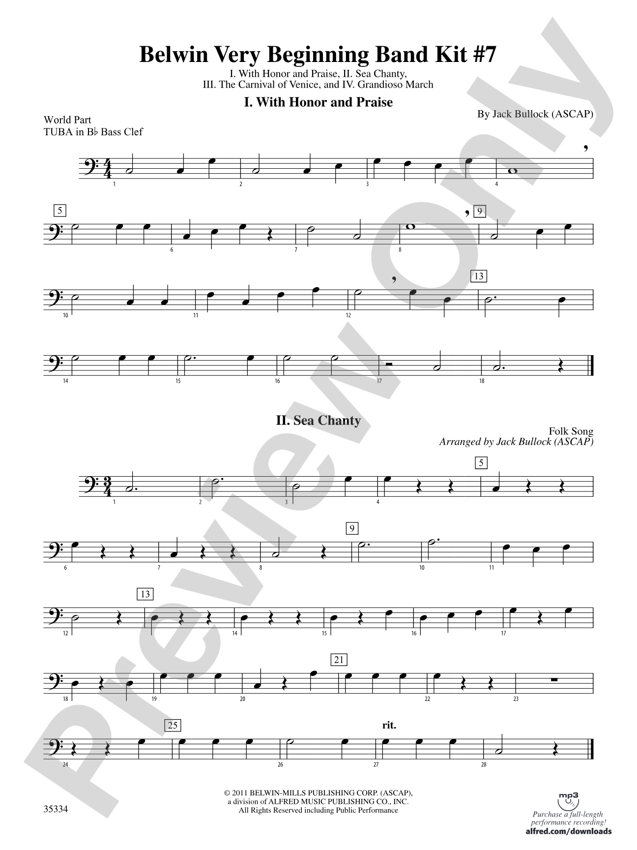 Belwin Very Beginning Band Kit #7: (wp) B-flat Tuba B.C.