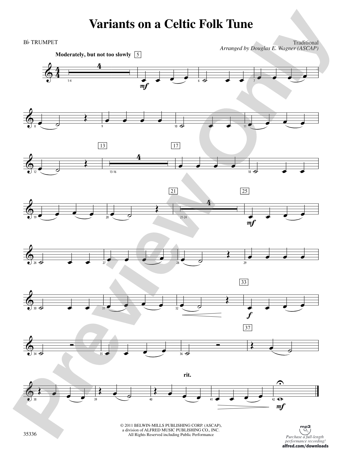 Variants on a Celtic Folk Tune: 1st B-flat Trumpet