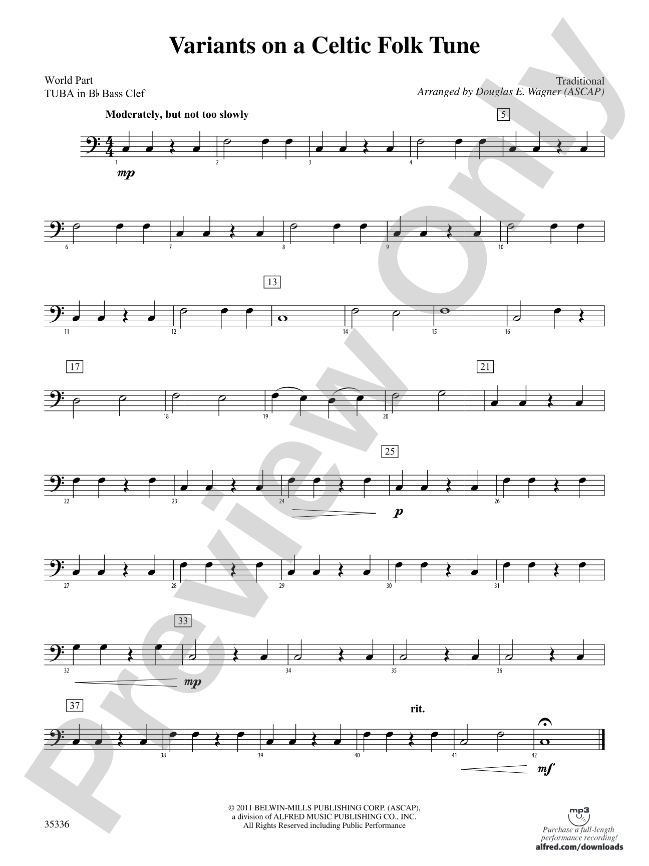 Variants on a Celtic Folk Tune: (wp) B-flat Tuba B.C.