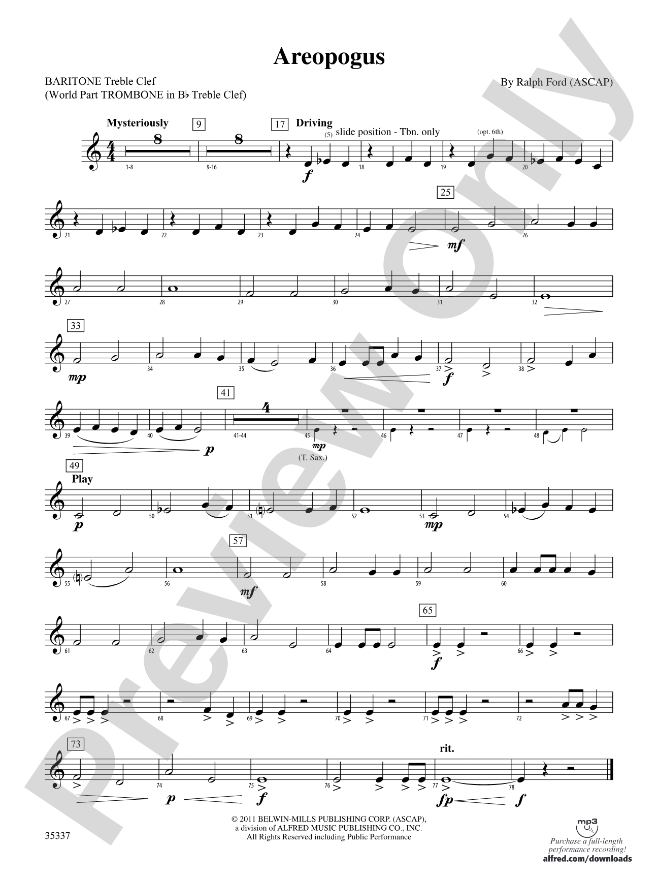 Areopogus: Baritone T.C.