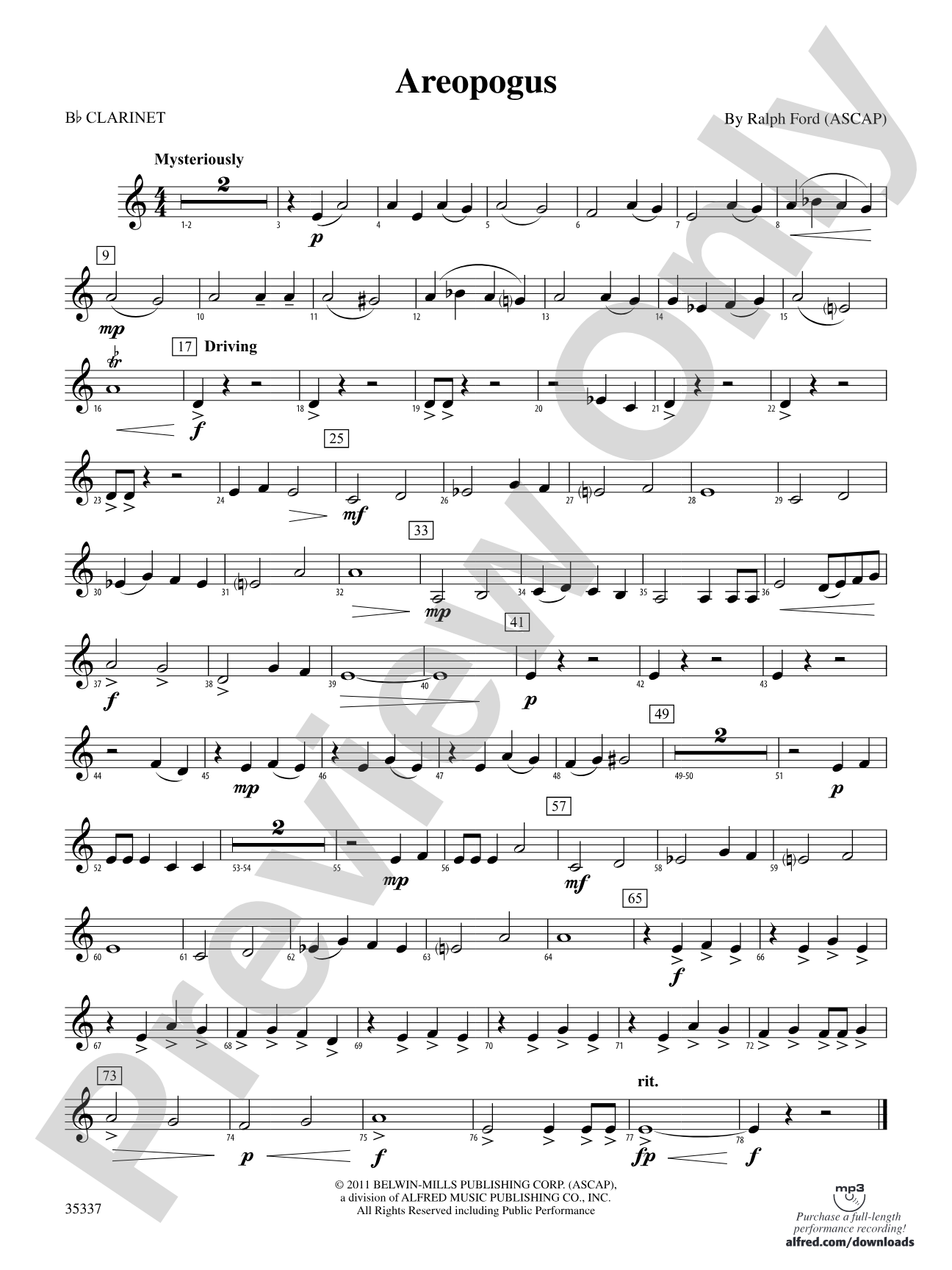 Areopogus: 1st B-flat Clarinet