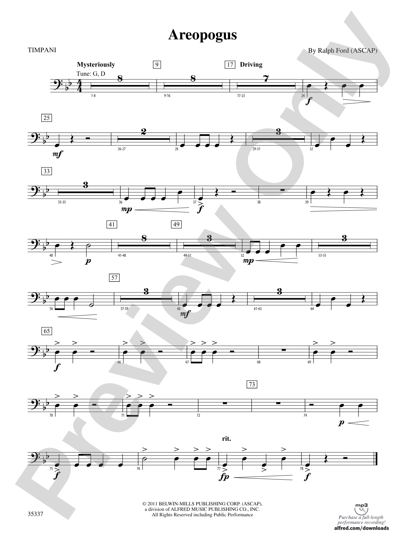 Areopogus: Timpani