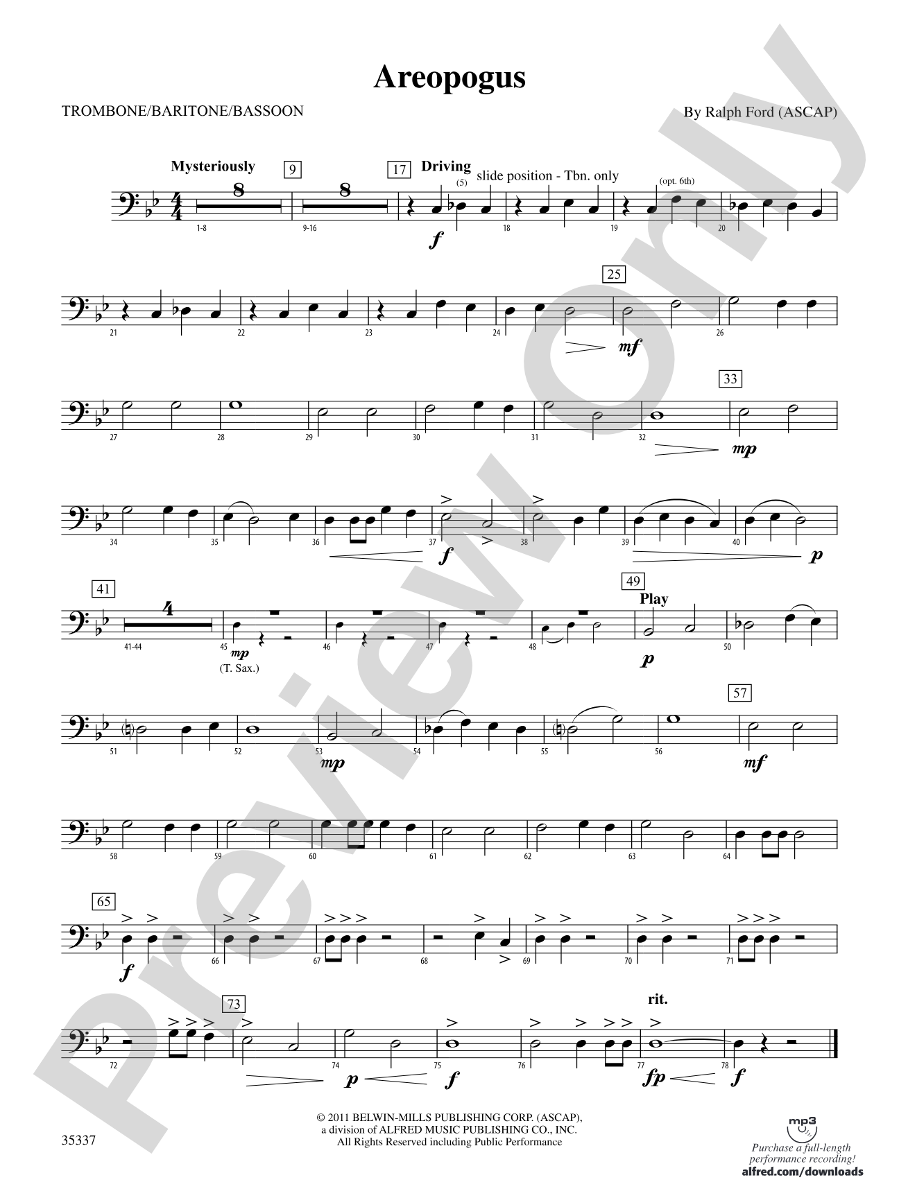Areopogus: 1st Trombone
