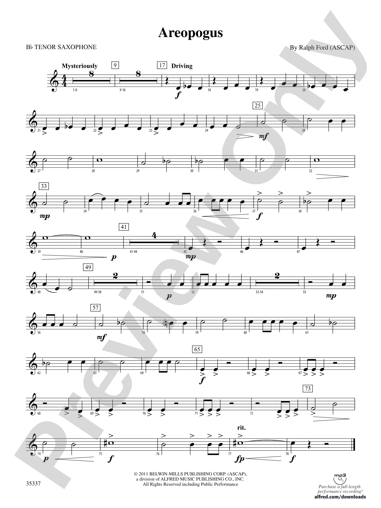 Areopogus: B-flat Tenor Saxophone