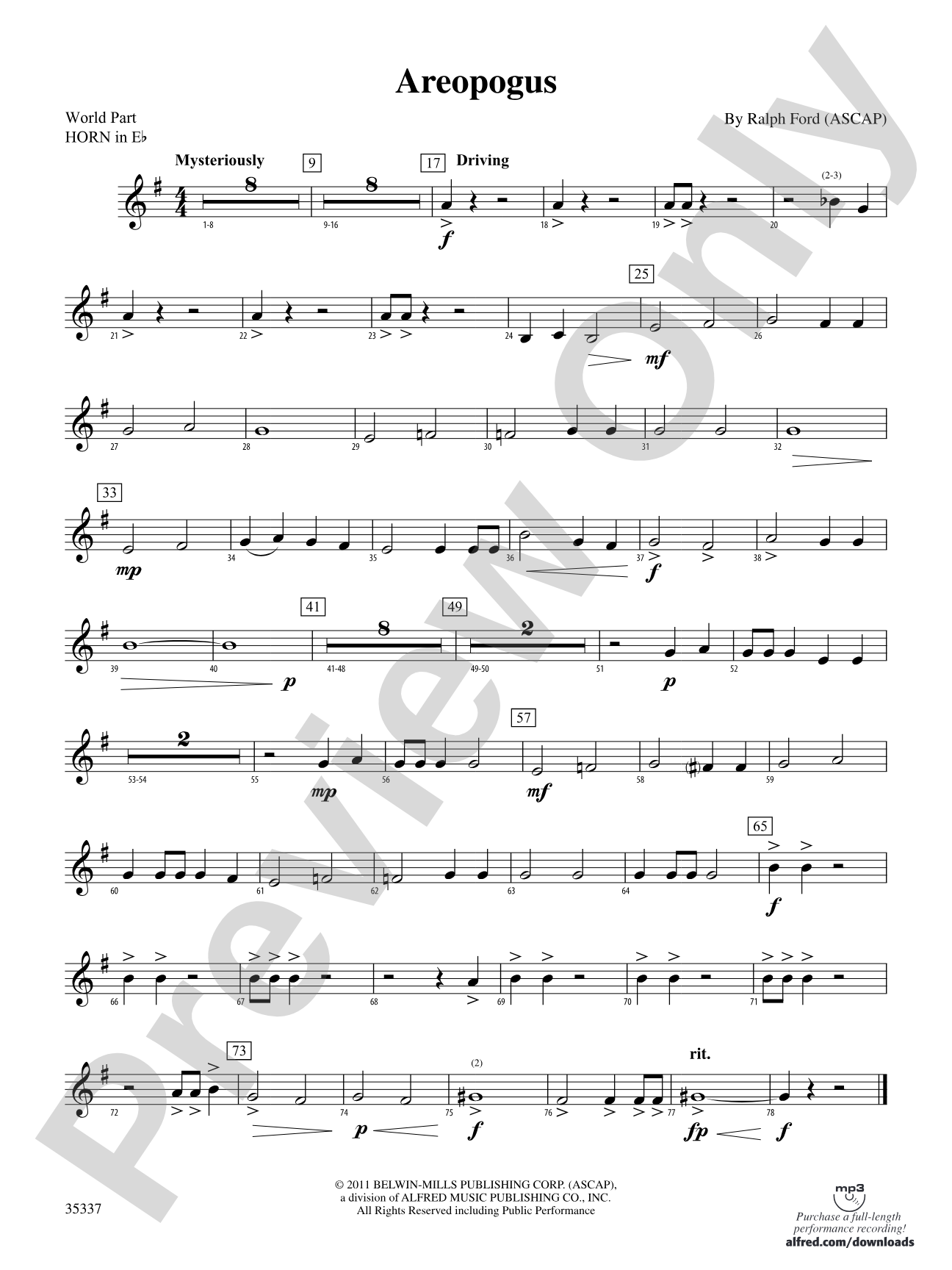 Areopogus: (wp) 1st Horn in E-flat