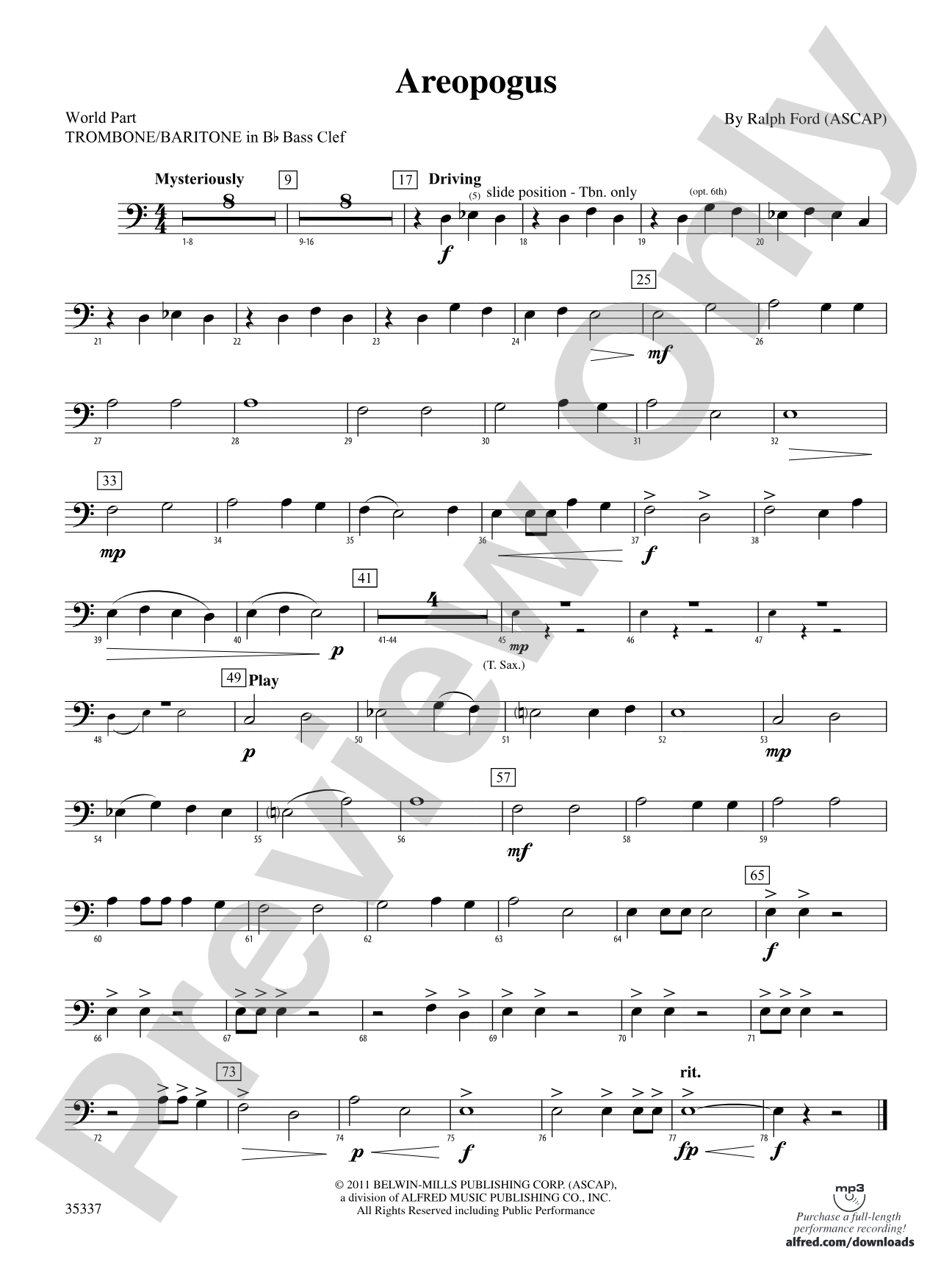 Areopogus: (wp) 1st B-flat Trombone B.C.