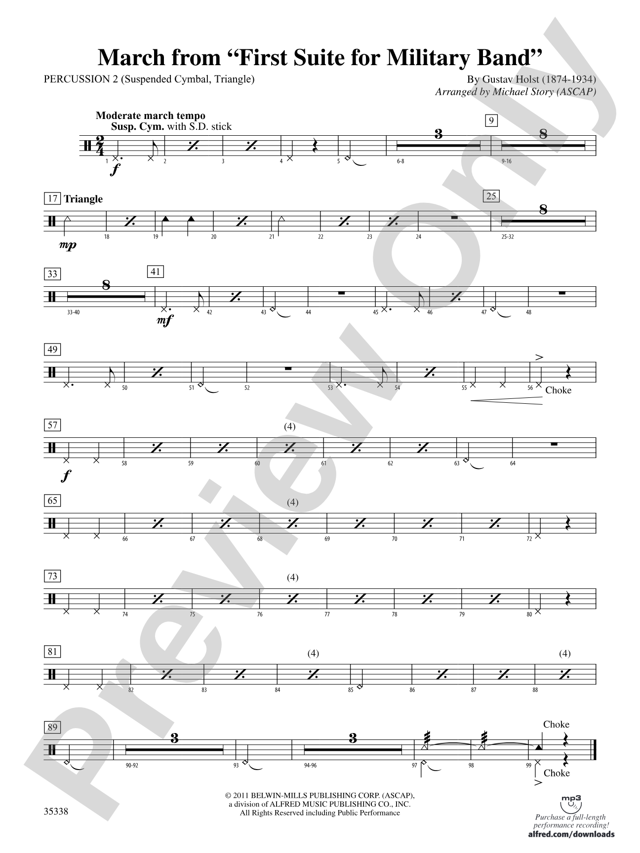March from First Suite for Military Band: 2nd Percussion