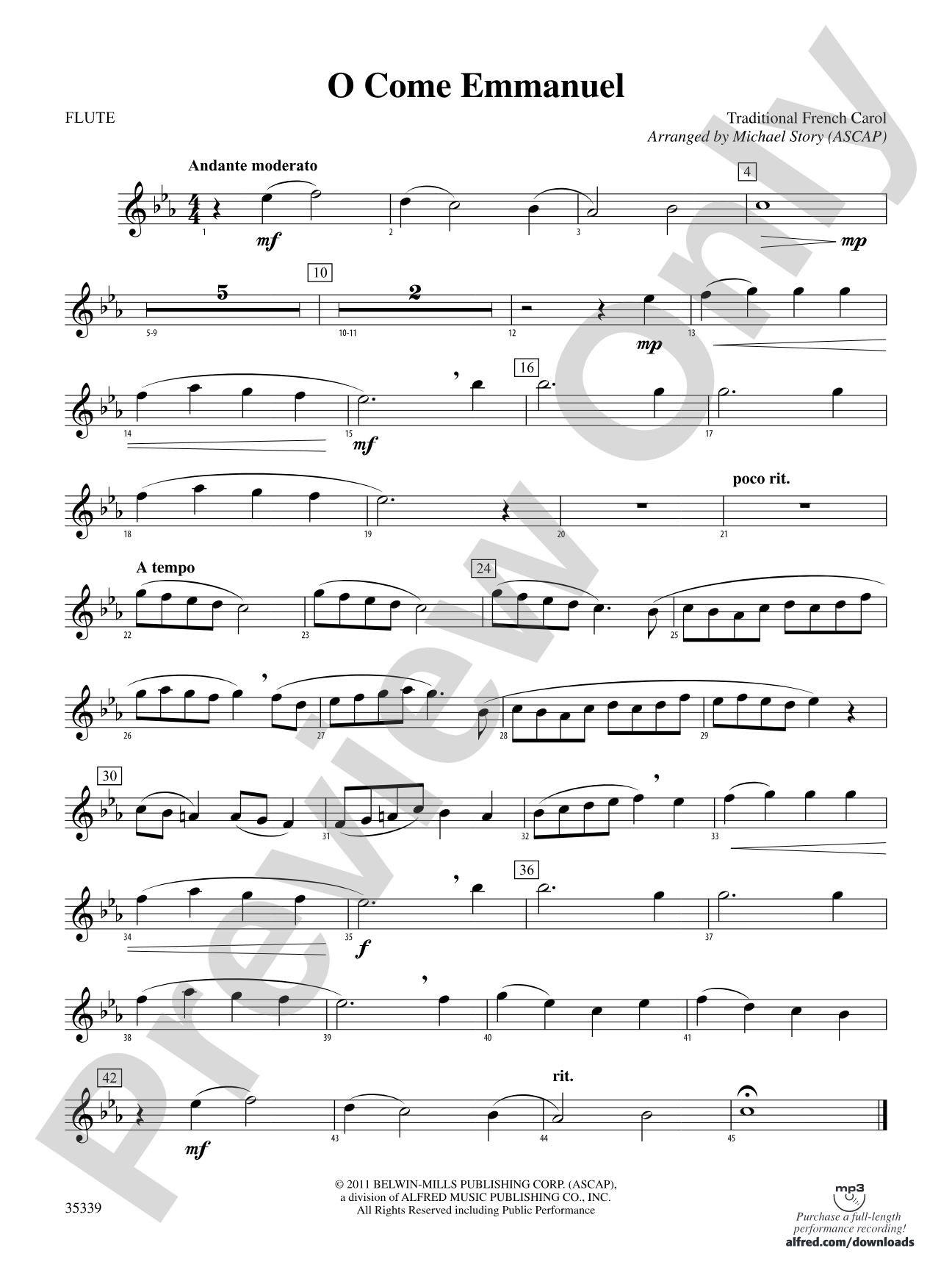 O Come Emmanuel: Flute
