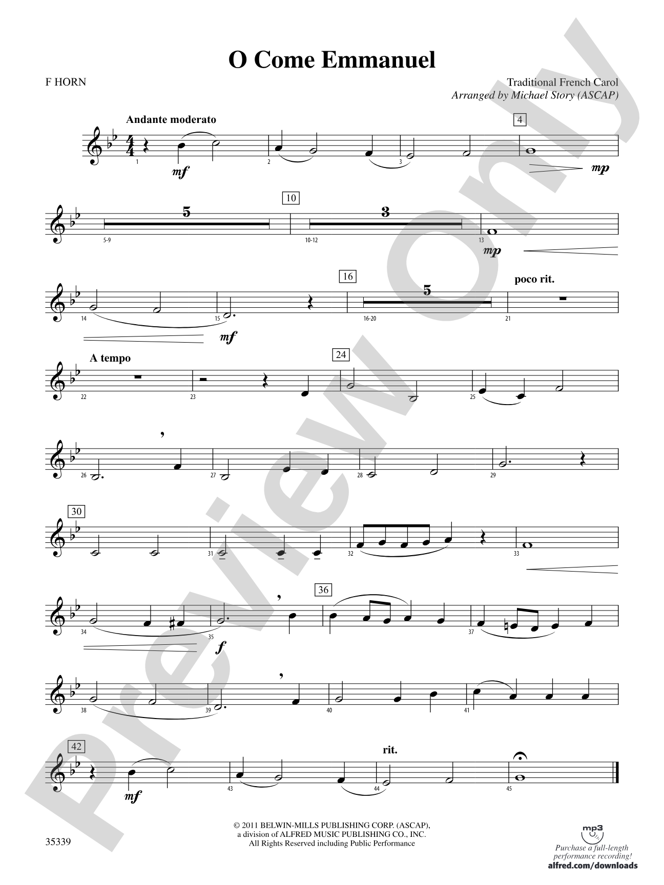 O Come Emmanuel: 1st F Horn