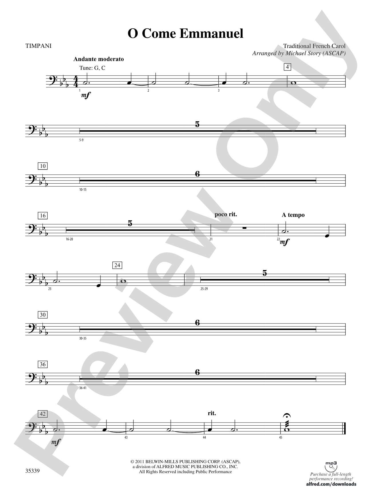 O Come Emmanuel: Timpani