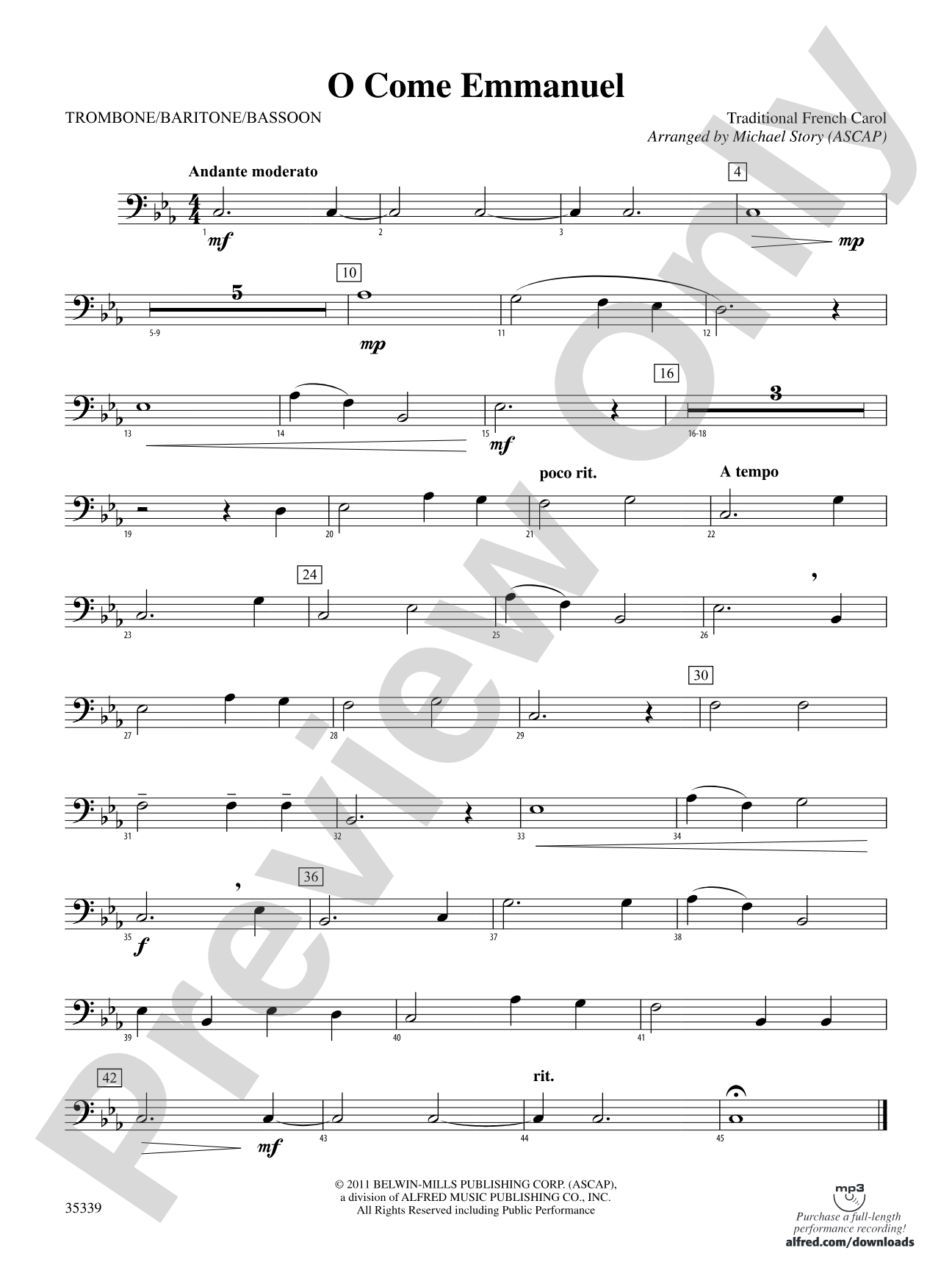 O Come Emmanuel: 1st Trombone