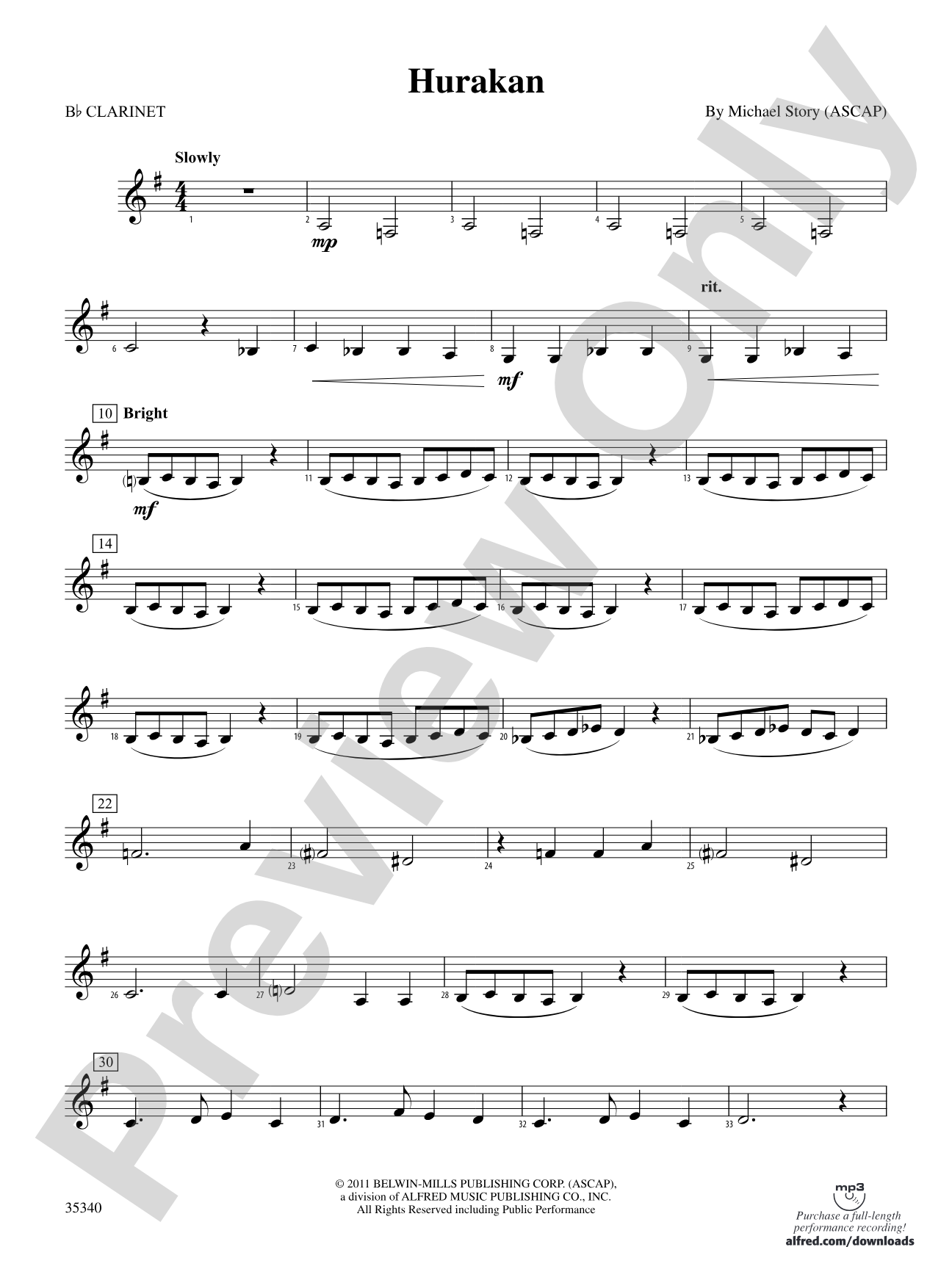 Hurakan: 1st B-flat Clarinet