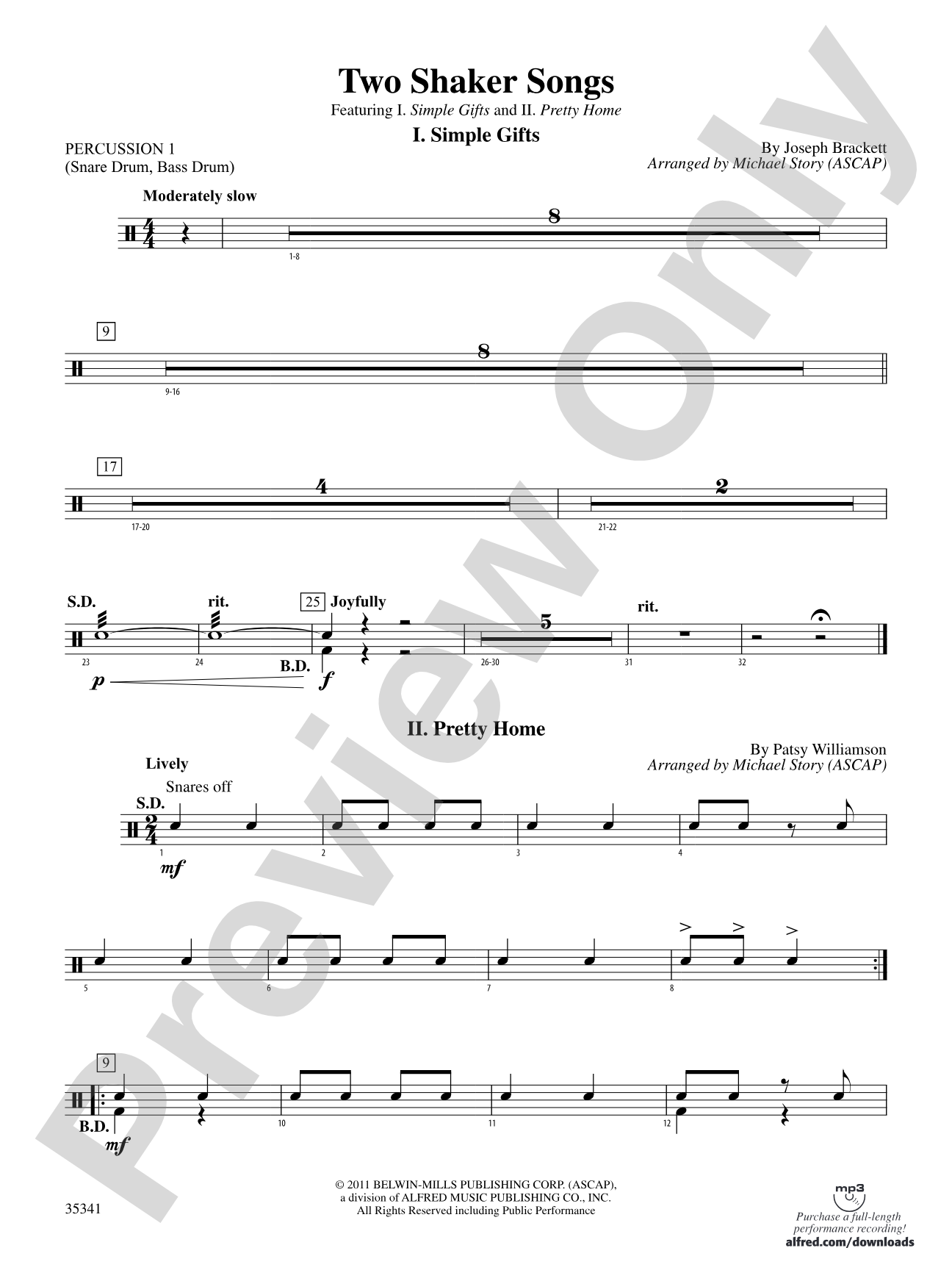 Two Shaker Songs: 1st Percussion