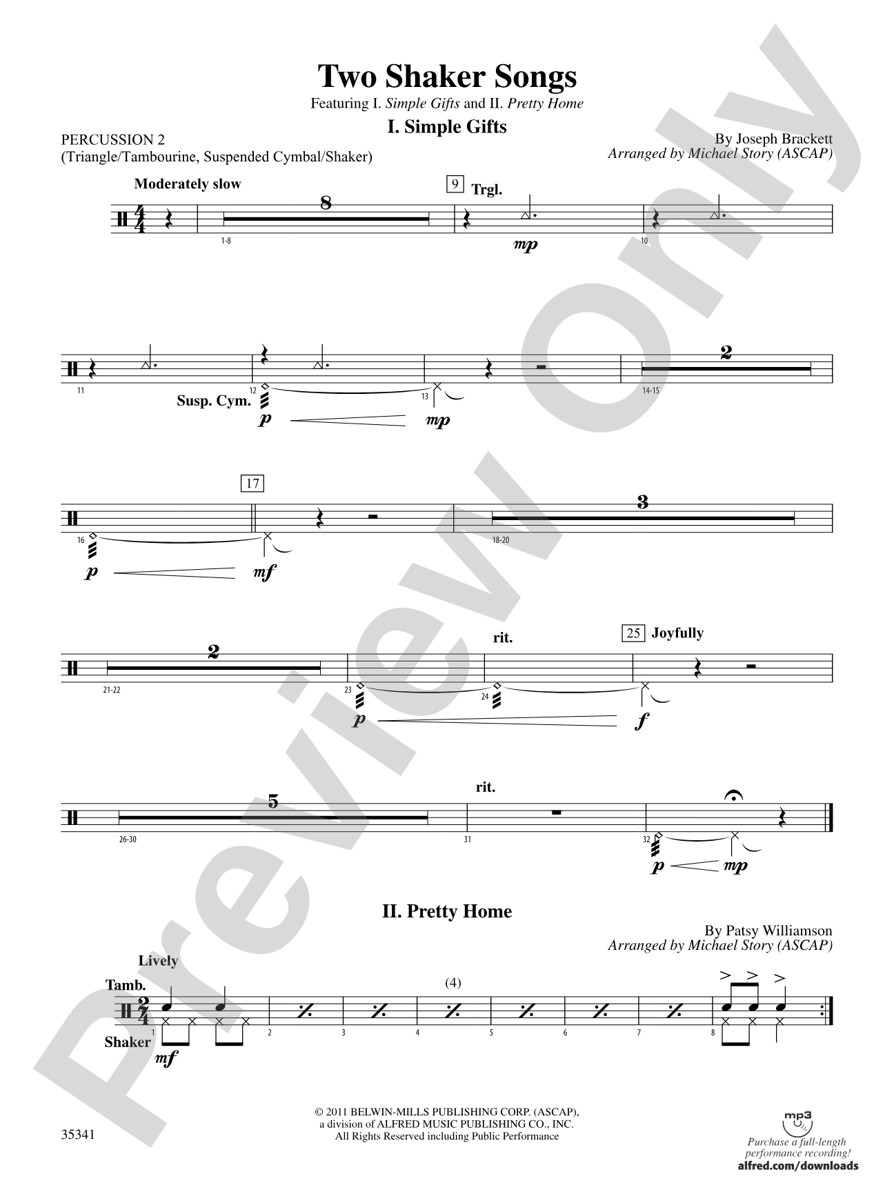 Two Shaker Songs: 2nd Percussion