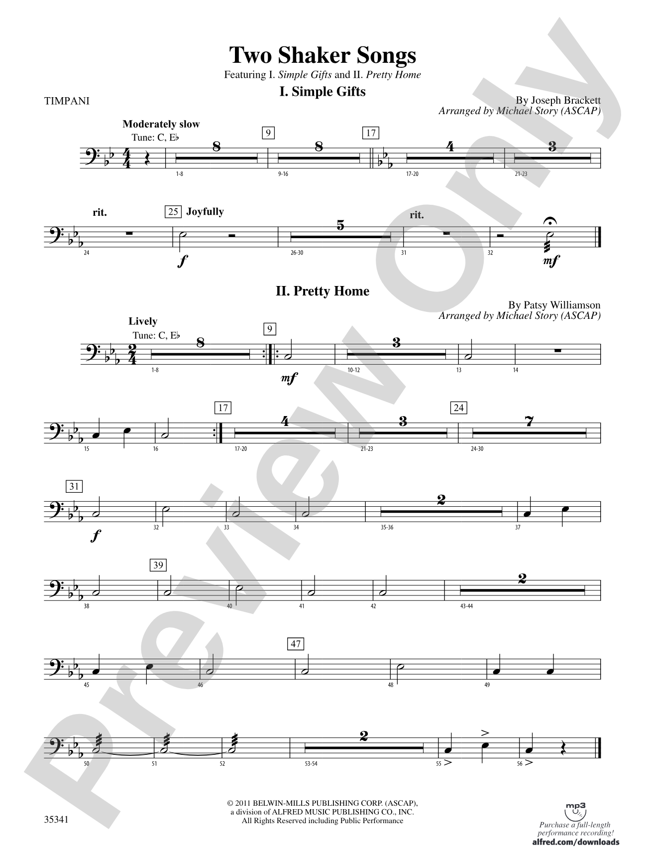 Two Shaker Songs: Timpani