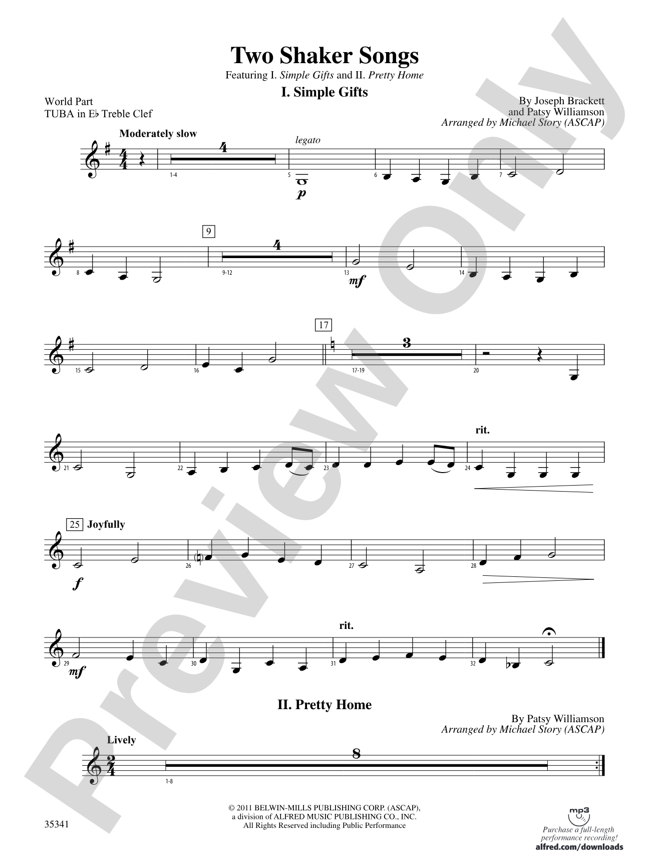Two Shaker Songs: (wp) E-flat Tuba T.C.