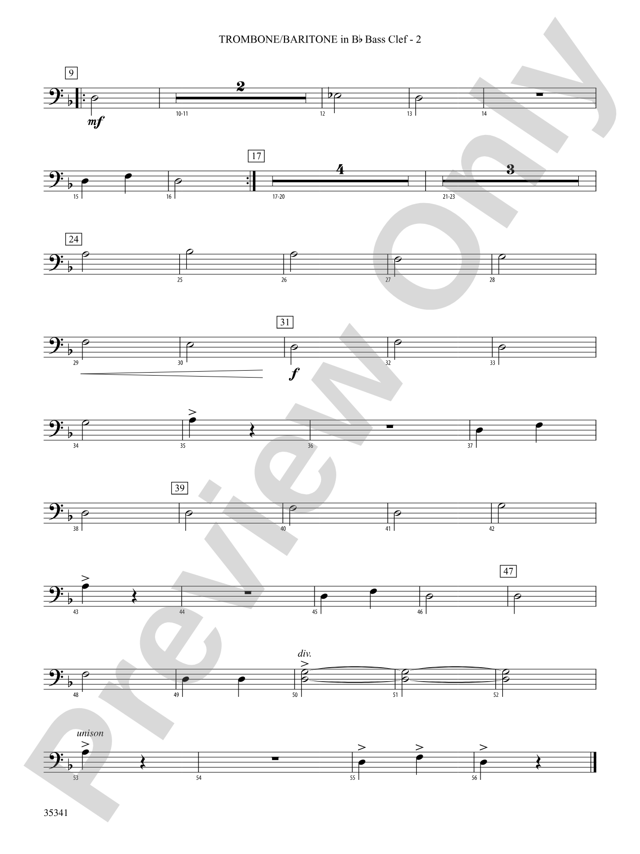 Two Shaker Songs: (wp) 1st B-flat Trombone B.C.