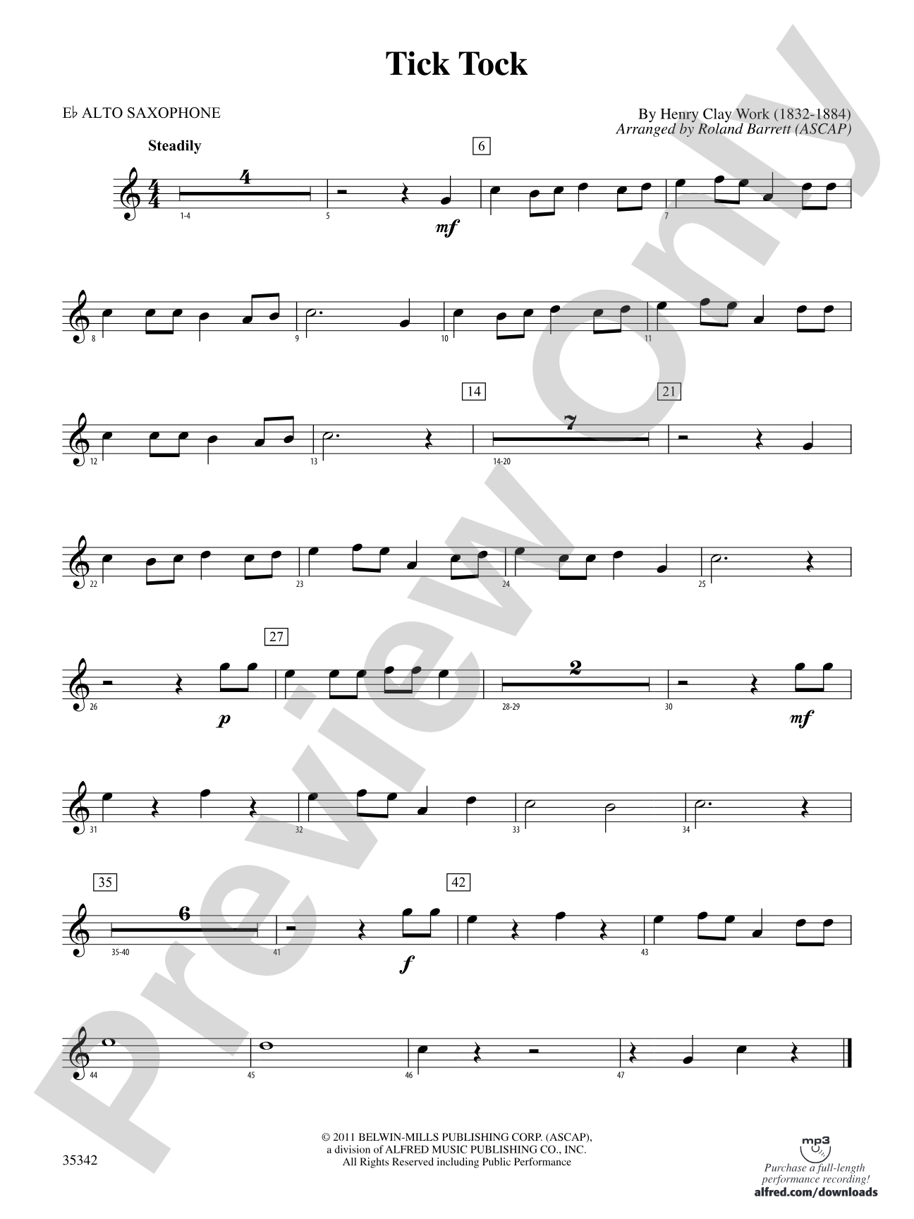 Tick Tock: E-flat Alto Saxophone