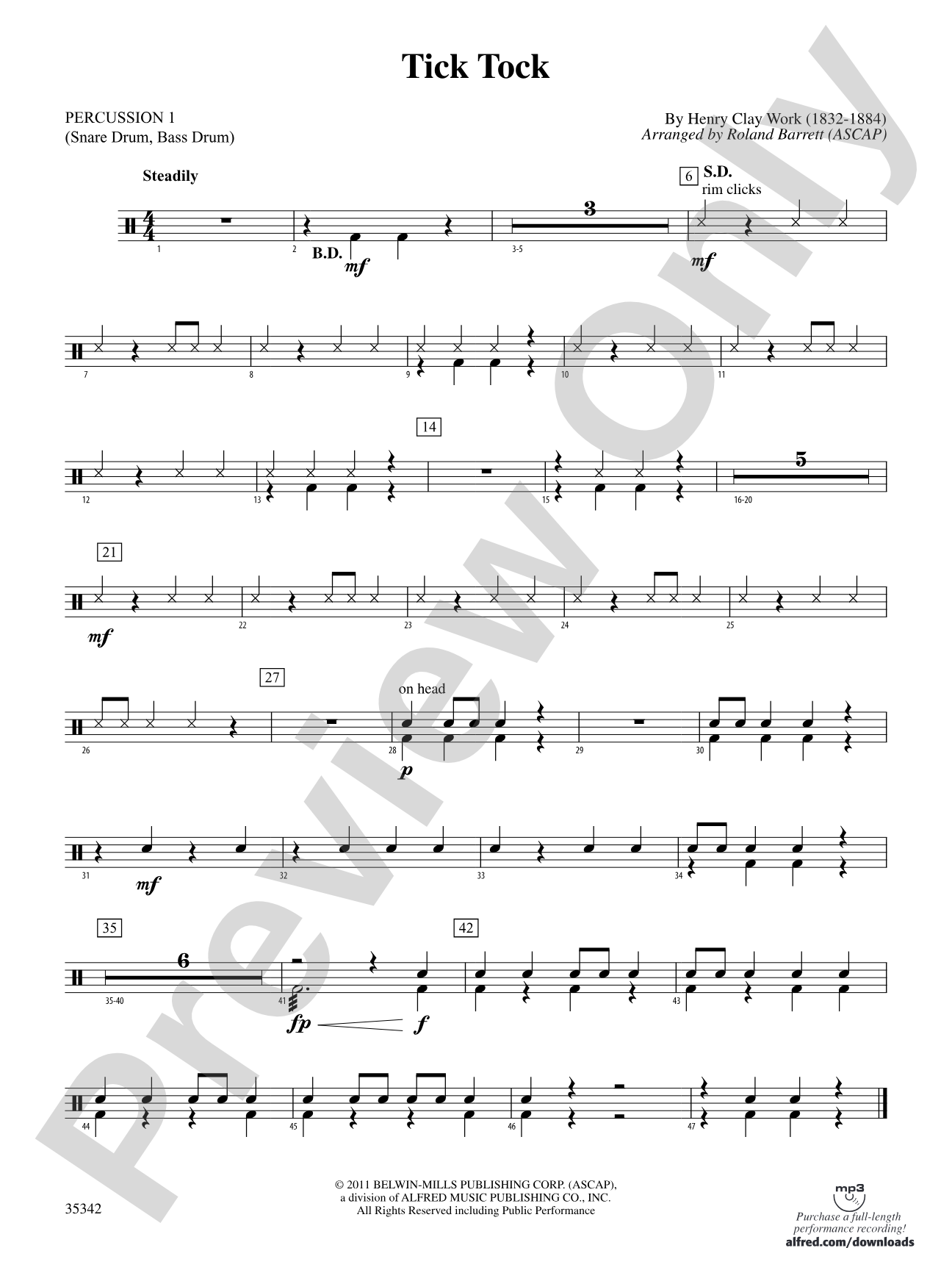 Tick Tock: 1st Percussion