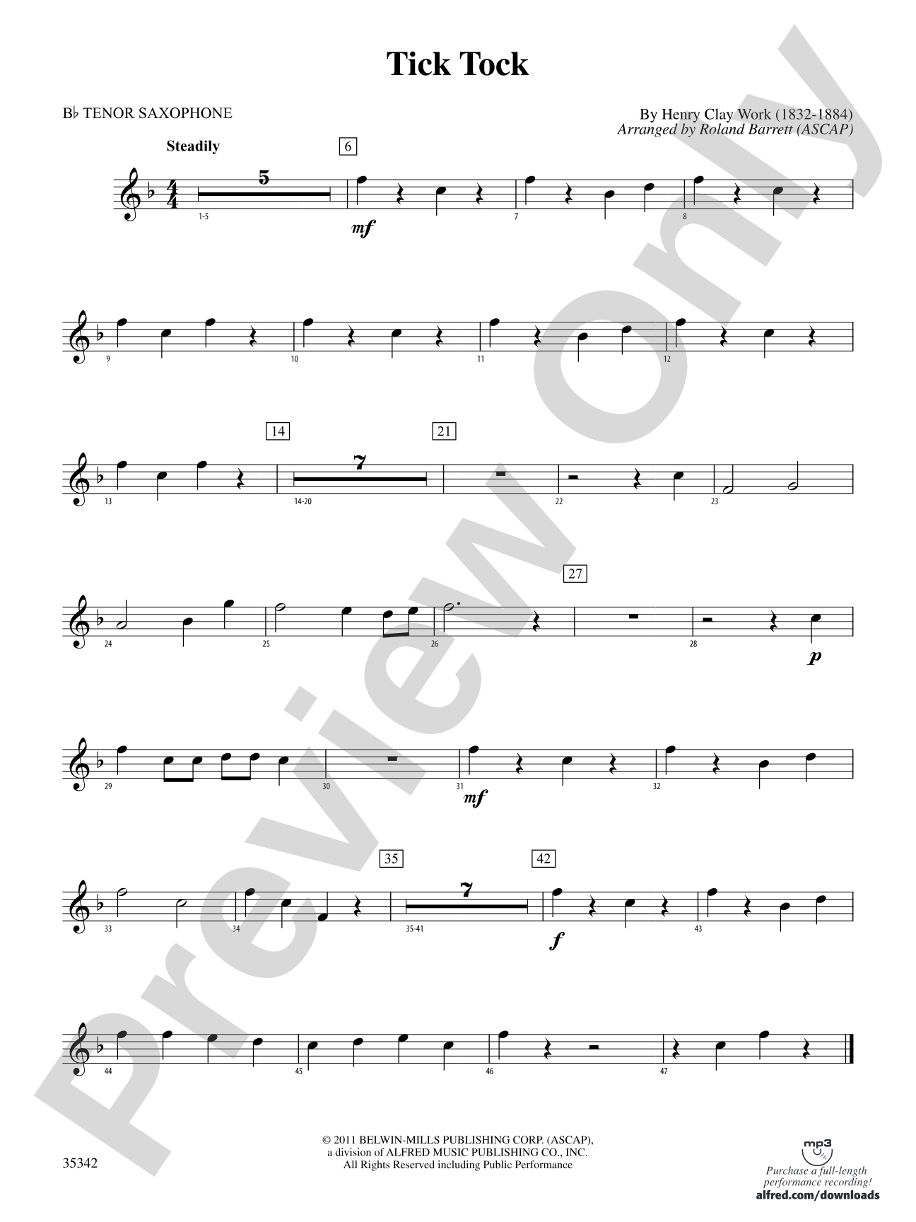 Tick Tock: B-flat Tenor Saxophone