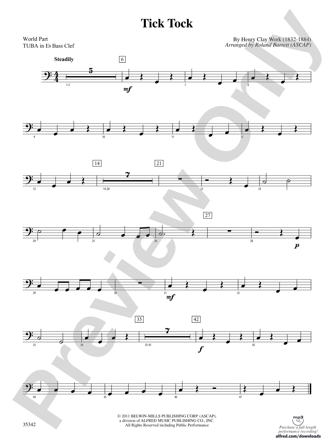 Tick Tock: (wp) E-flat Tuba B.C.